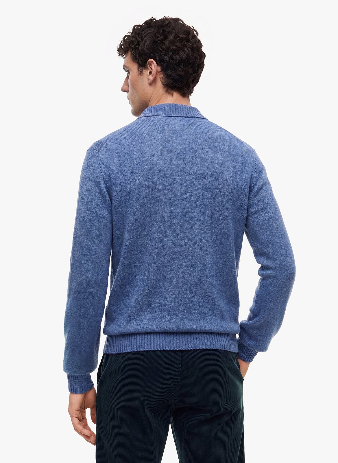 Pull droit en laine TOMMY HILFIGER Bleu