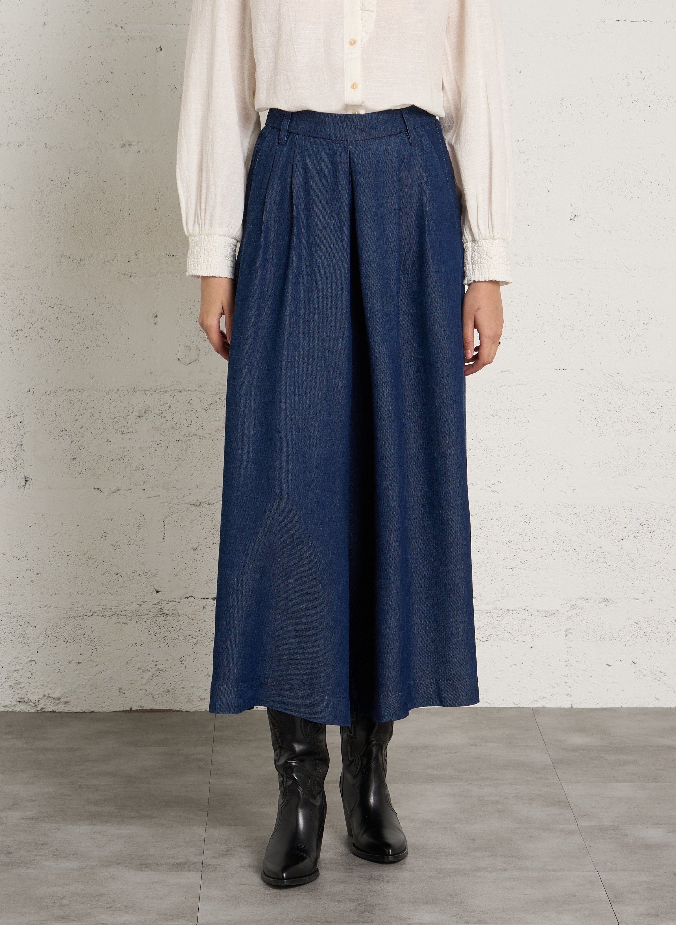 Wijde denim broek MAISON 123 Blauw