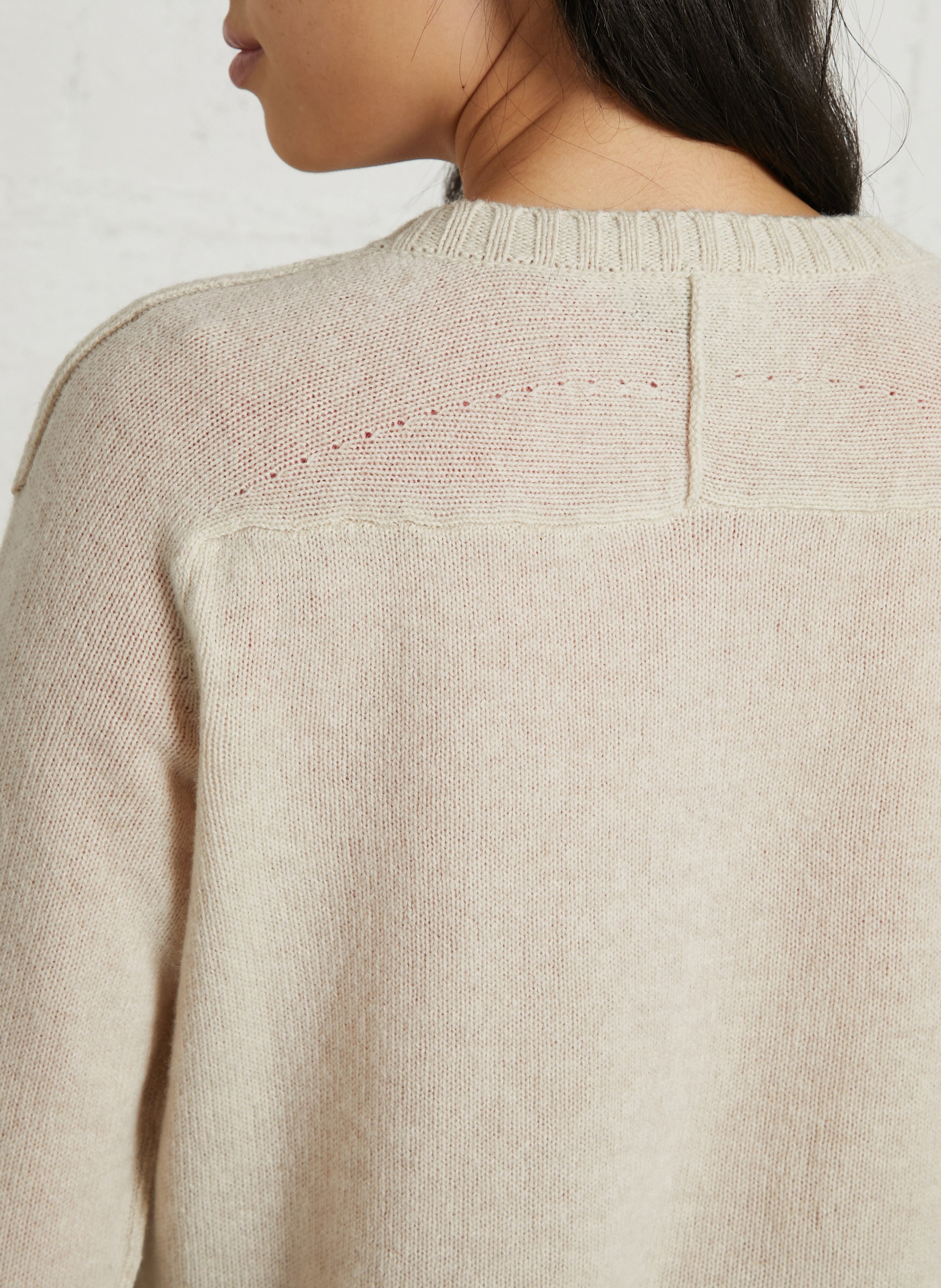 Cardigan col rond droit en laine SOEUR Beige