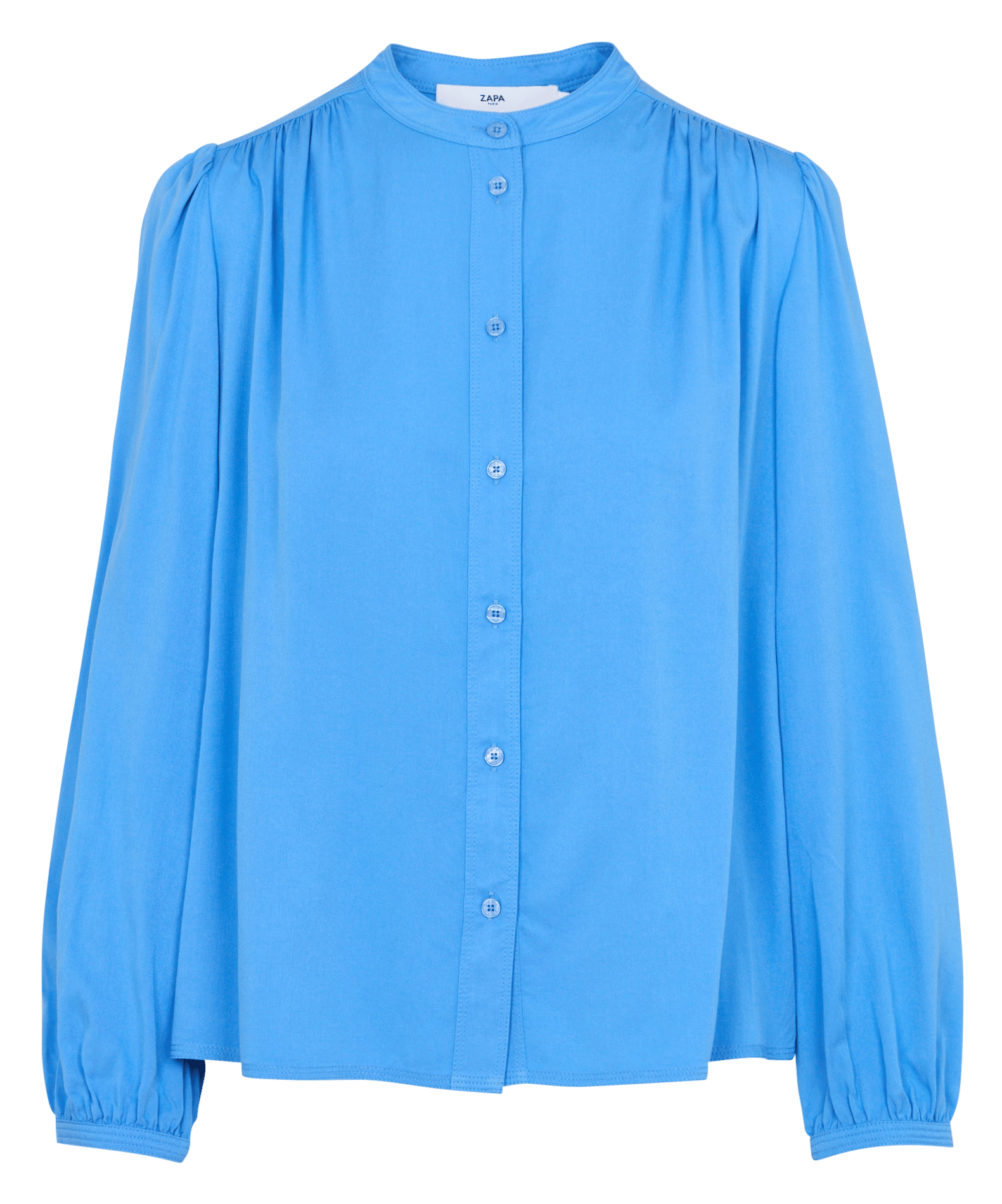 Loose, fluid blouse with a round neck ZAPA Blue