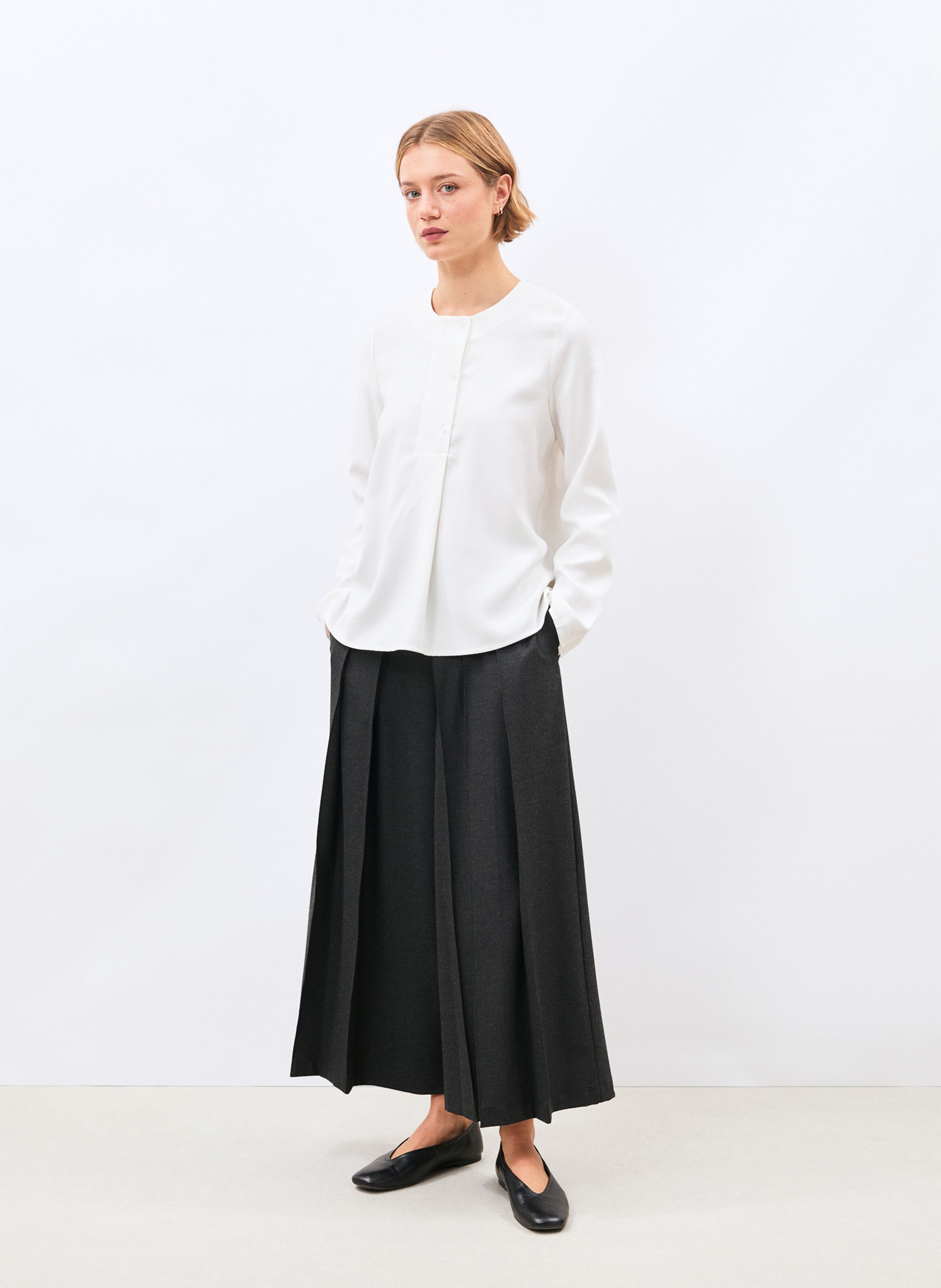 Printed viscose top HUMILITY White