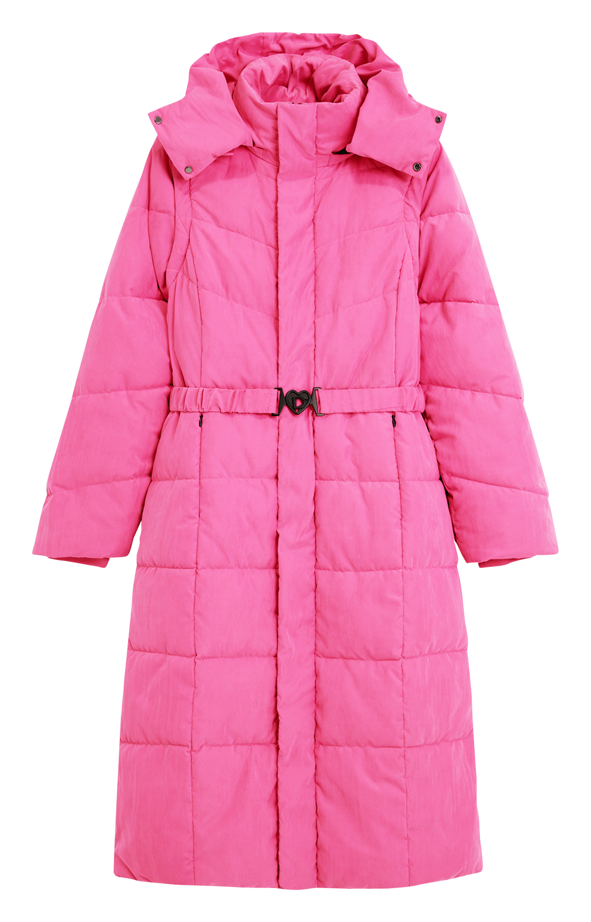 Doudoune longue à capuche unie DESIGUAL Rouge