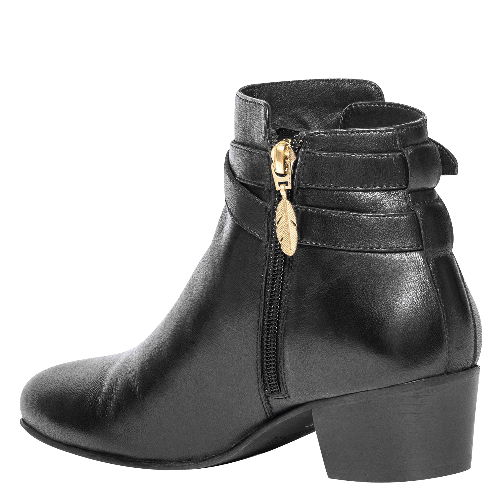 Boots à talon en cuir BOCAGE Noir