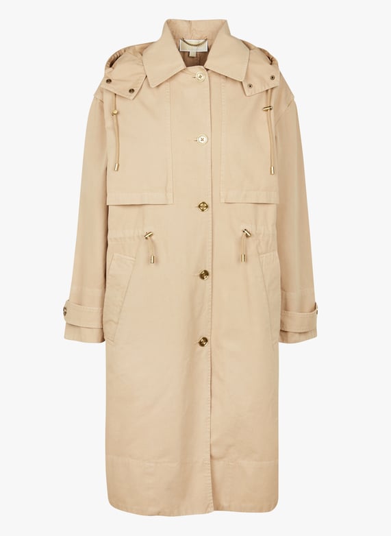 Hooded Cotton Trench Coat Khaki Michael Kors Women MH1204ED0X 250 KHAKI Place des Tendances United Kingdom