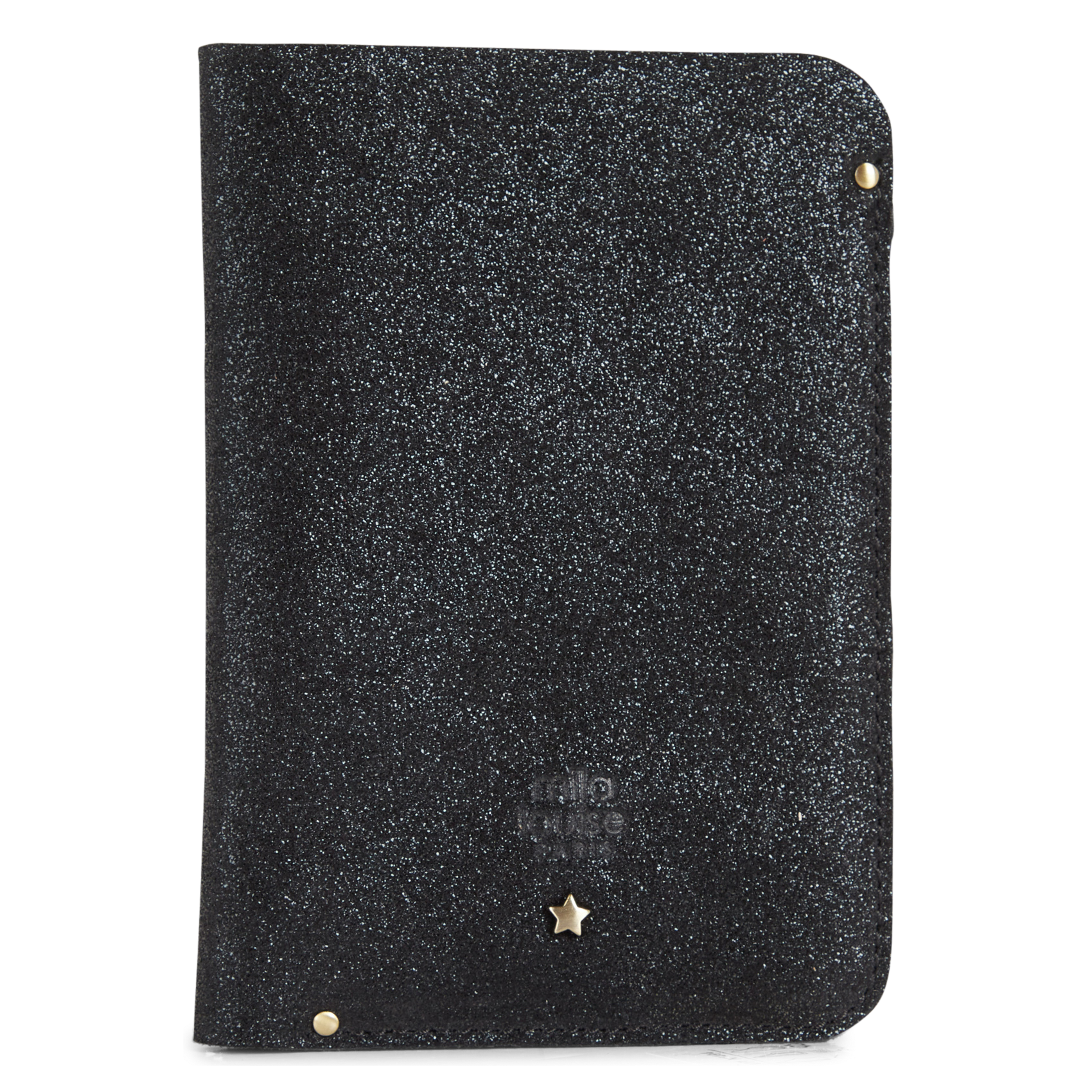 Glanzende, leren portefeuille MILA LOUISE Zwart