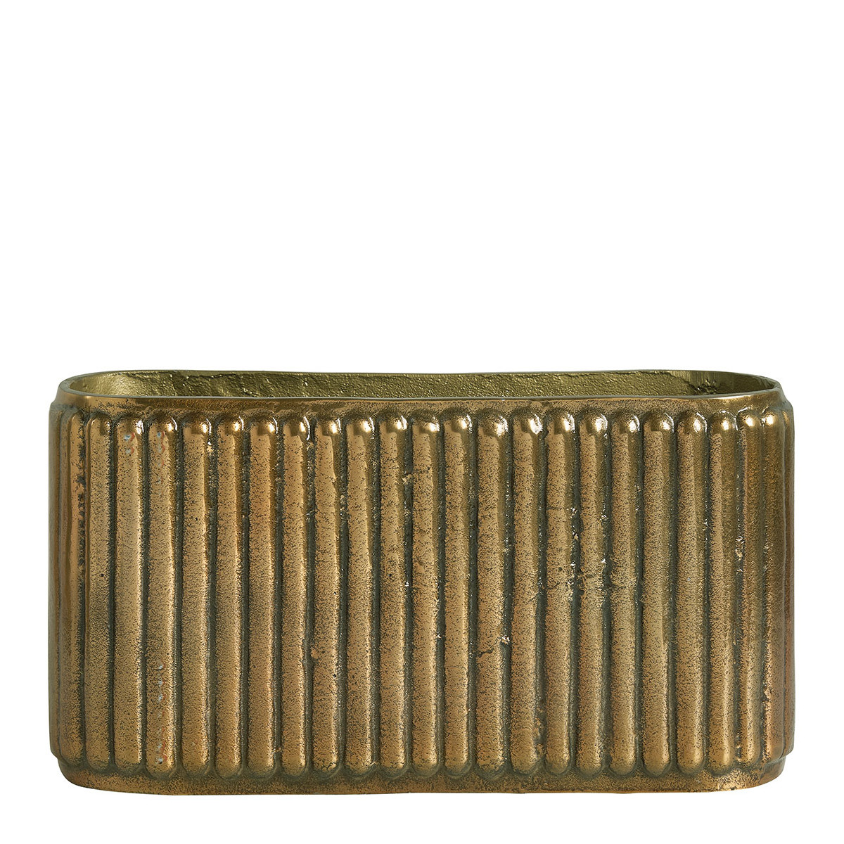 Metal vase with antique brass finish - large size BLANC D'IVOIRE Golden