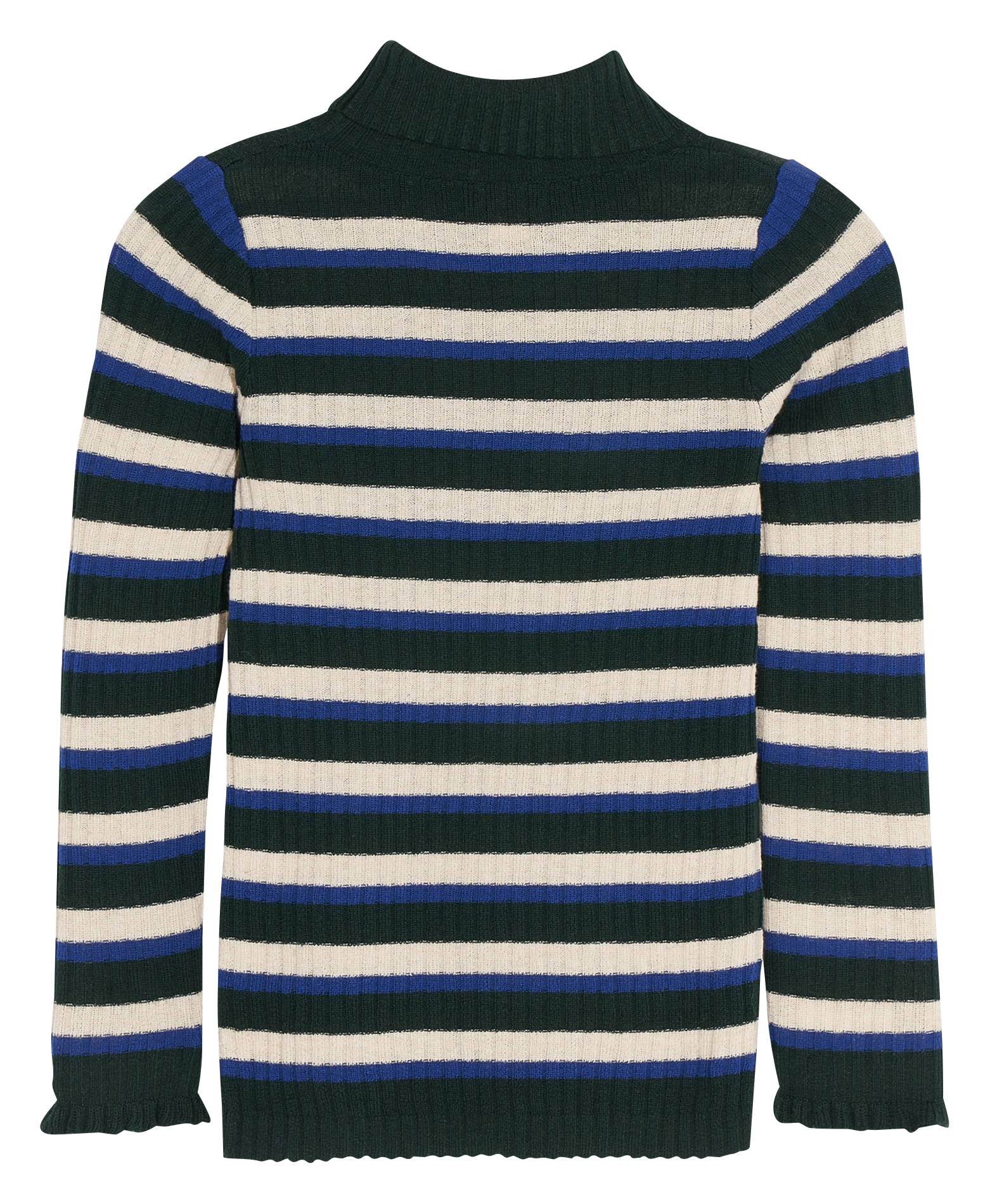 High-neck ribbed cotton-blend sweater BELLEROSE Blue