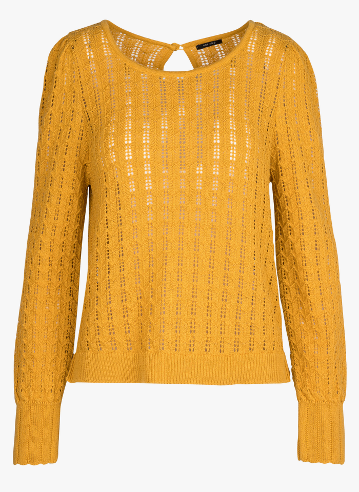 Golden Straight boat-neck linen-blend sweater