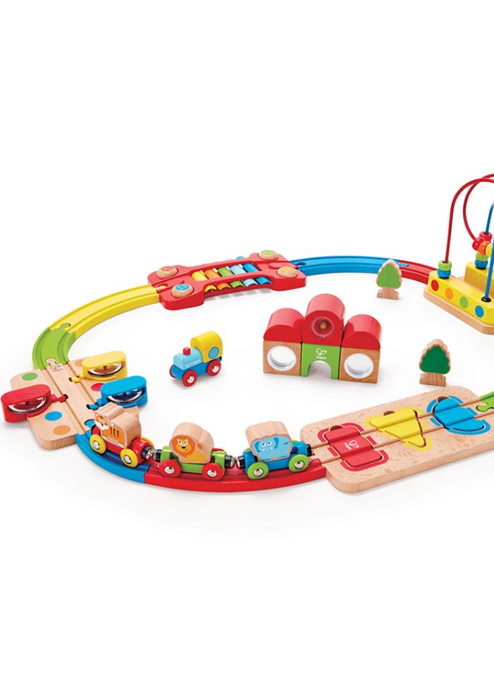 Circuit Train En Bois Arc-en-ciel Multicolore Hape - Enfant
