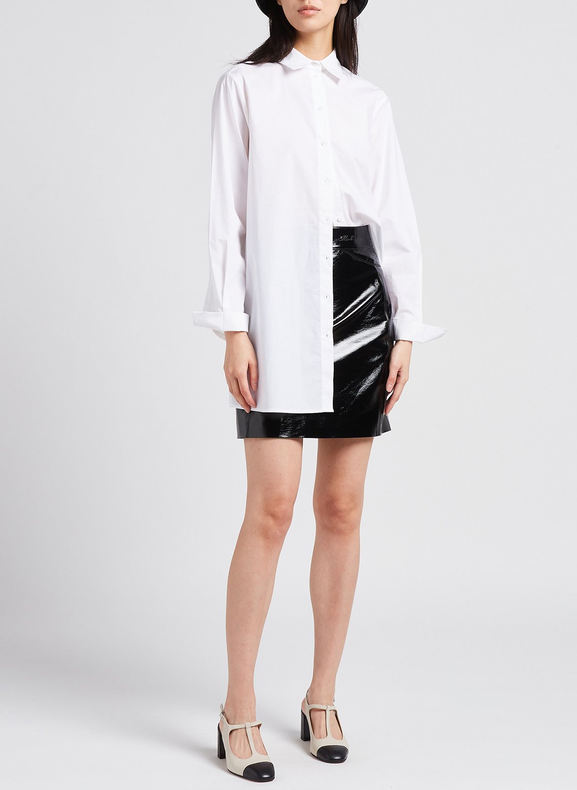 Cotton shirt with classic collar KARL LAGERFELD White