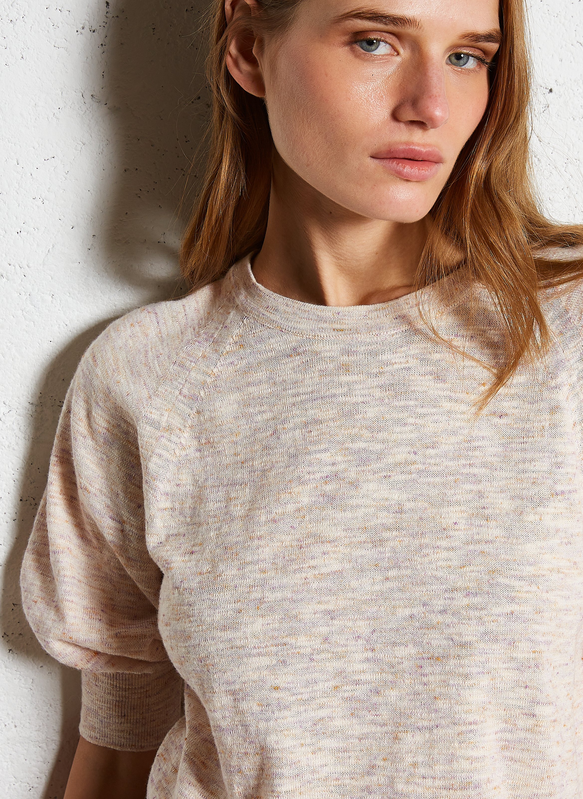 Straight printed cotton blend sweater BELLEROSE Blue