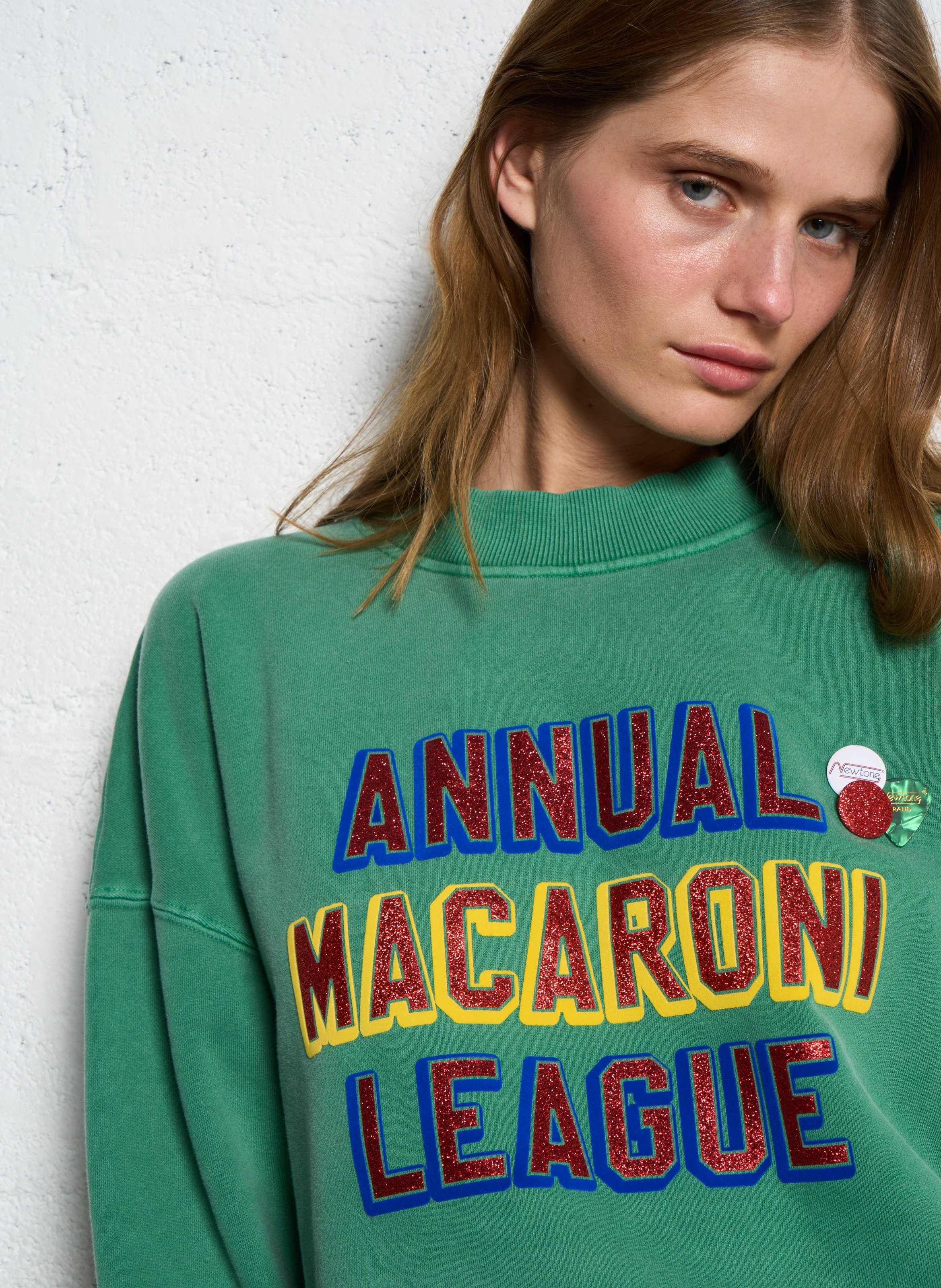 Short printed cotton sweatshirt NEWTONE Green