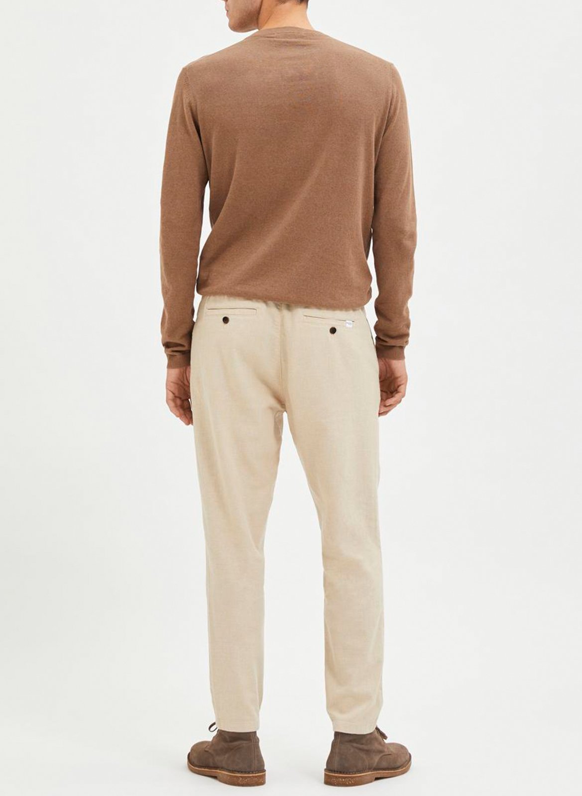 Gerade geschnittene Hose aus Bio-Baumwoll-Mix SELECTED Beige