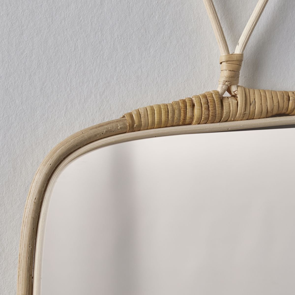Square rattan mirror FACTORY Beige