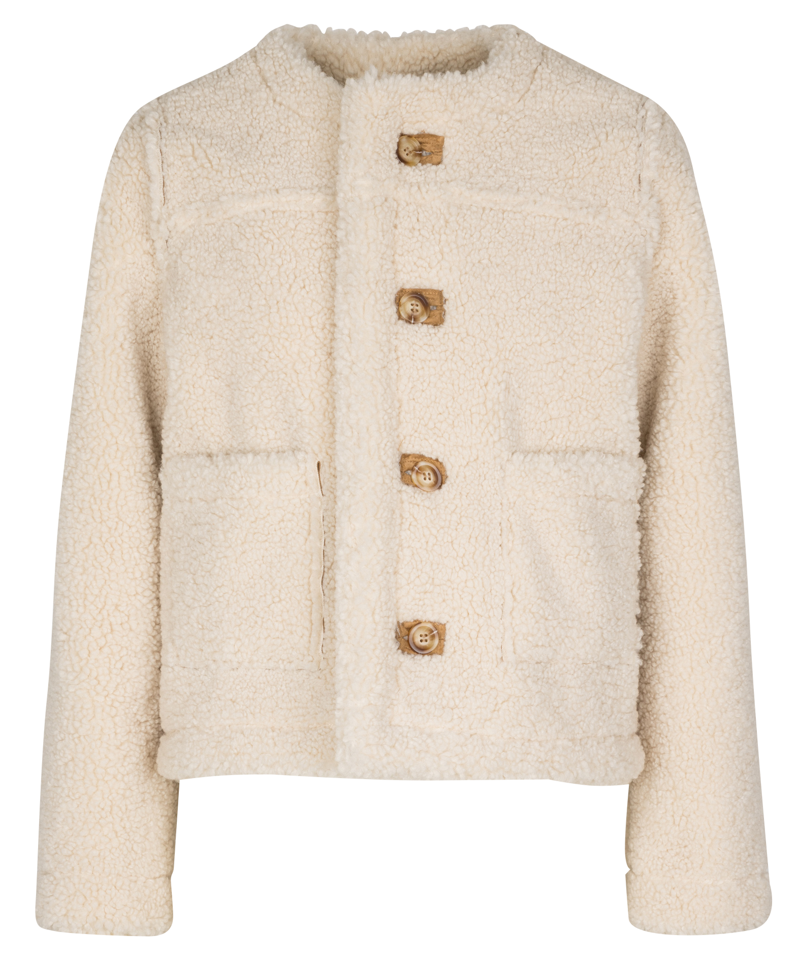 Veste droite boutonnée suédine SUNCOO Beige