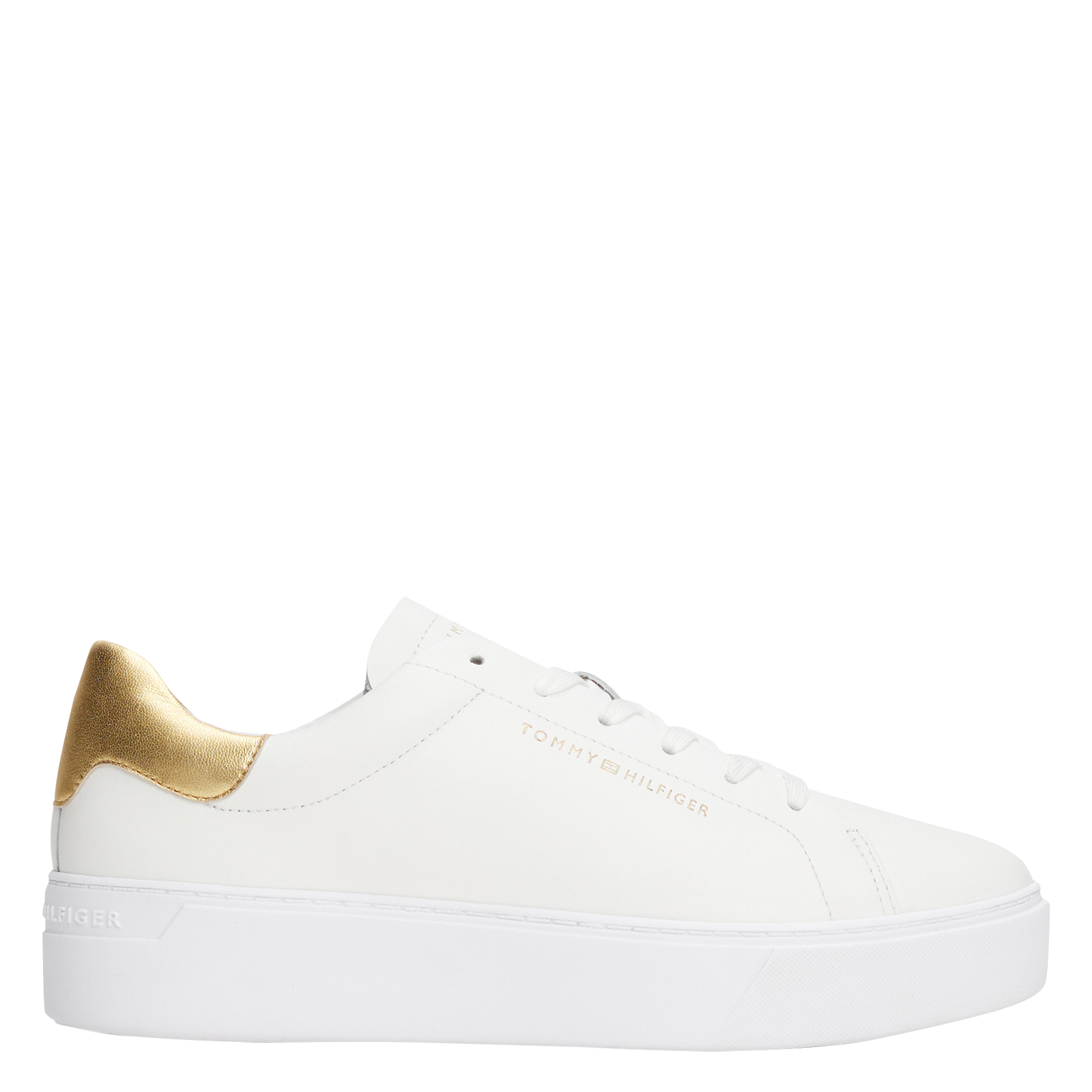 Baskets basses en cuir TOMMY HILFIGER Doré