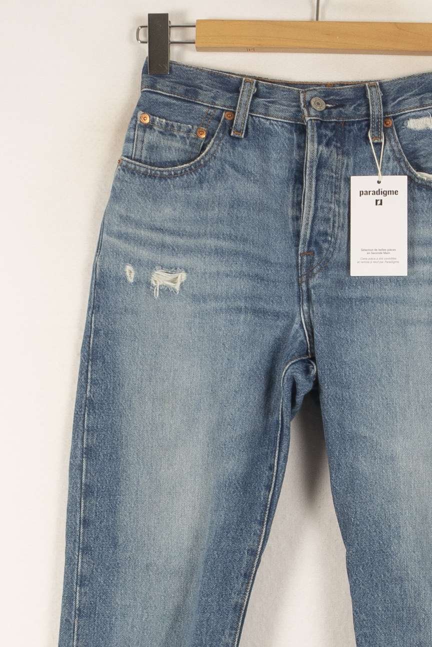 Cropped slim jeans with studs LEVI'S - Seconde main Blue