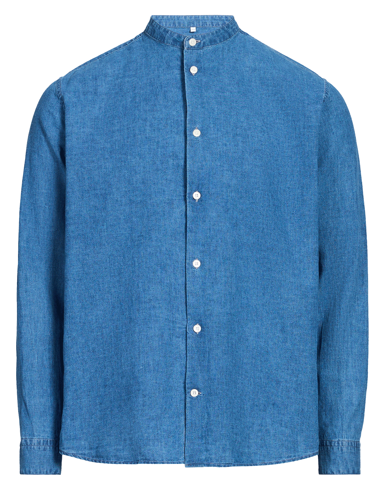 Round-neck linen blend shirt AU PRINTEMPS PARIS Blue