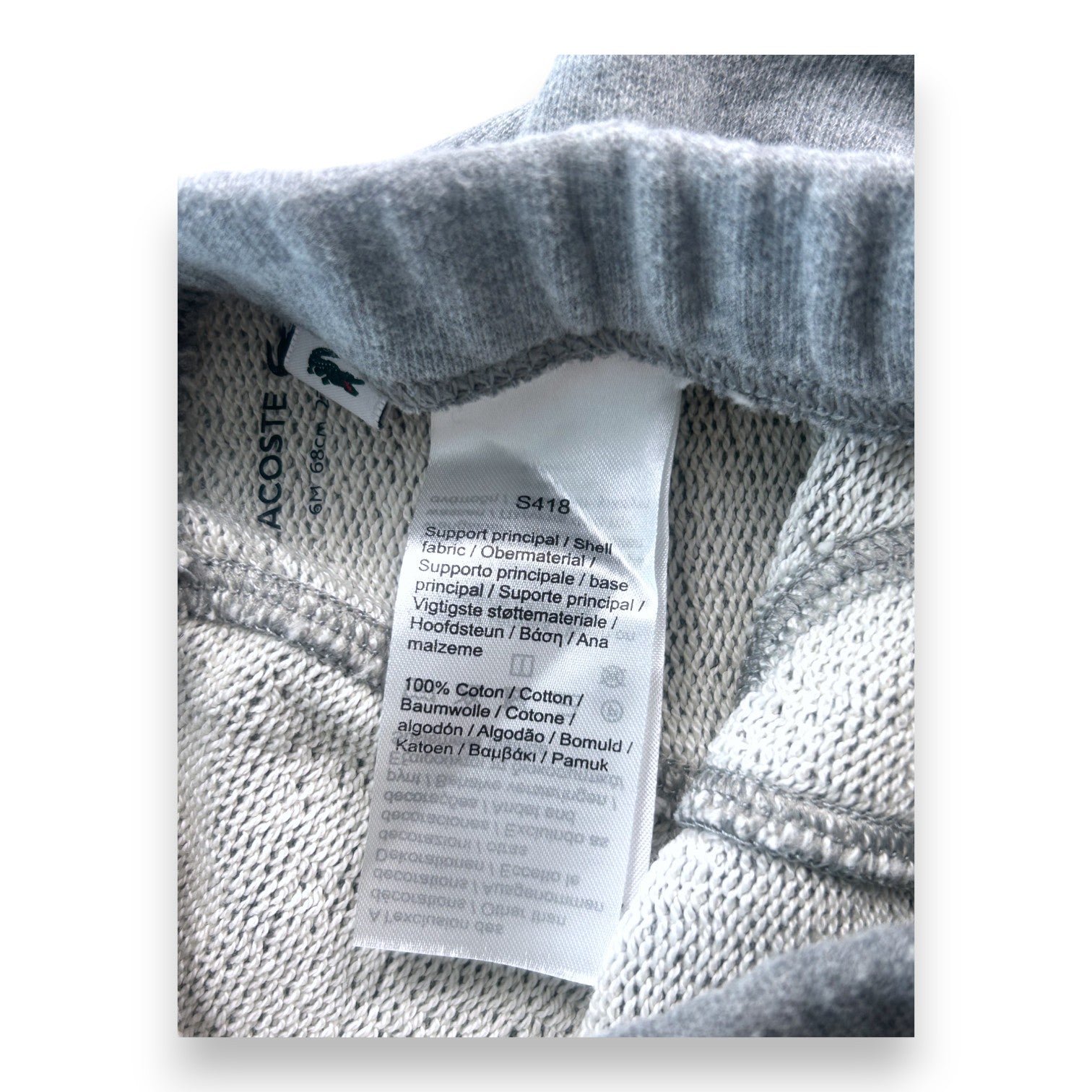 Short baby gray - 6 months LACOSTE - SECONDE MAIN Grey