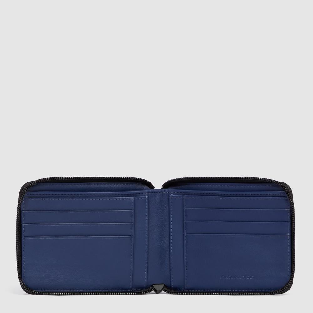 Cruminette zipped wallet PIQUADRO Blue