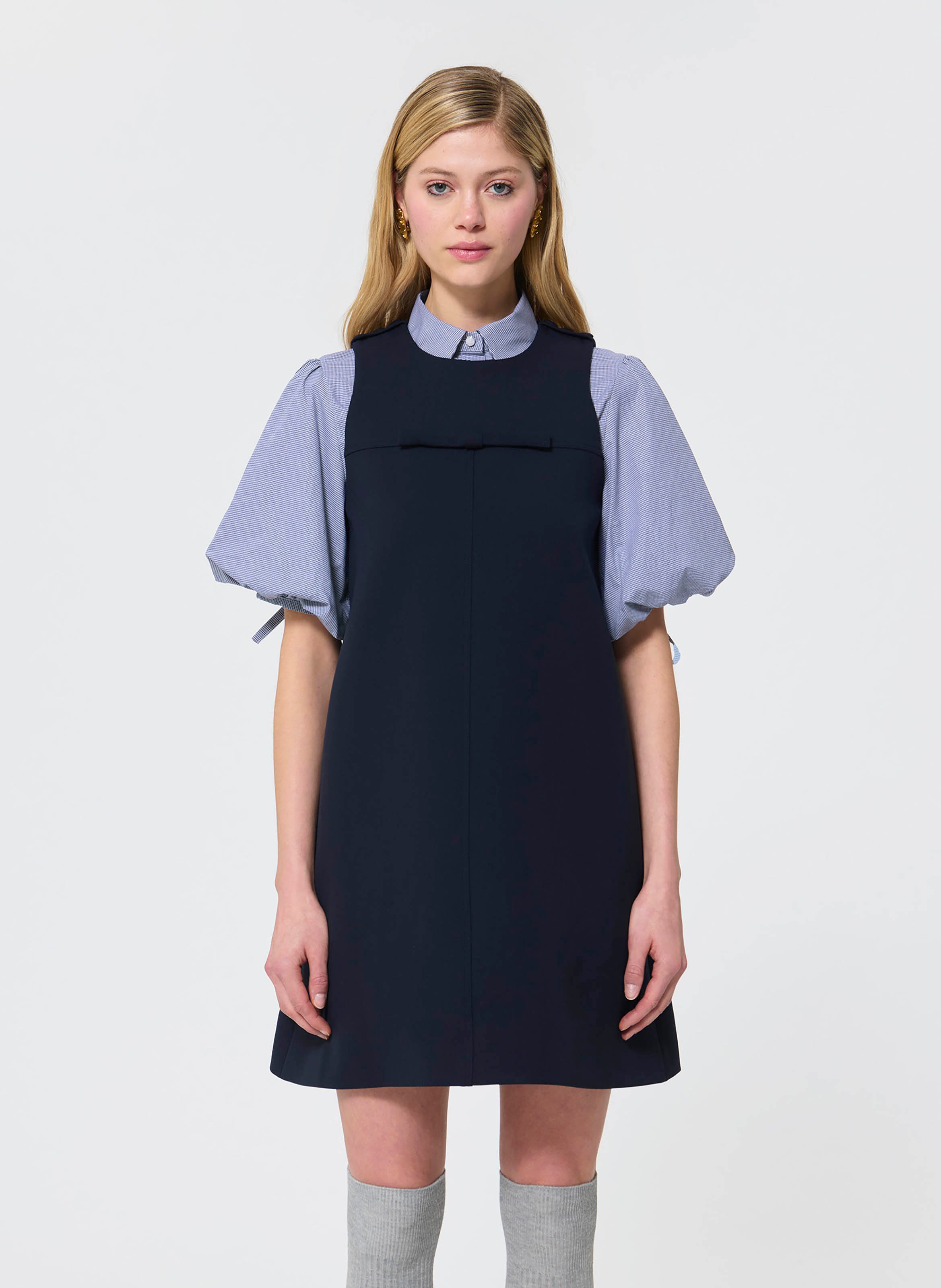 Robe courte col rond TARA JARMON Bleu