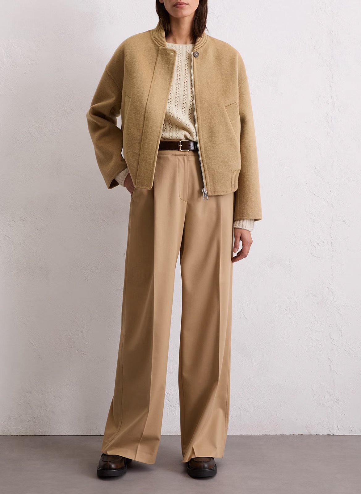 Rechte effen wollen mix blouson MARC O'POLO Beige