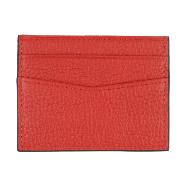Card holder - cowhide leather POURCHET Red
