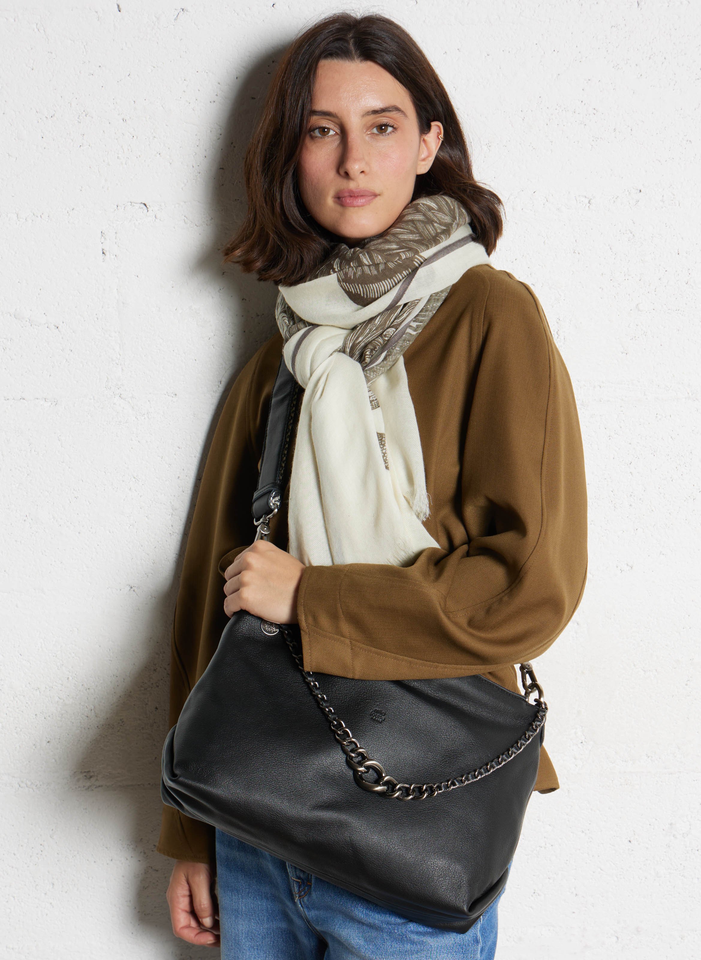 Bowlingtas van nerfleer met rits MILA LOUISE Zwart