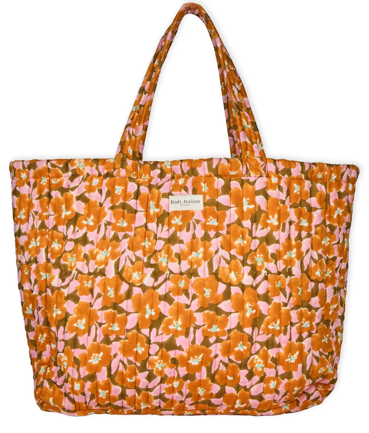 Printed posy tote bag BINDI ATELIER Orange
