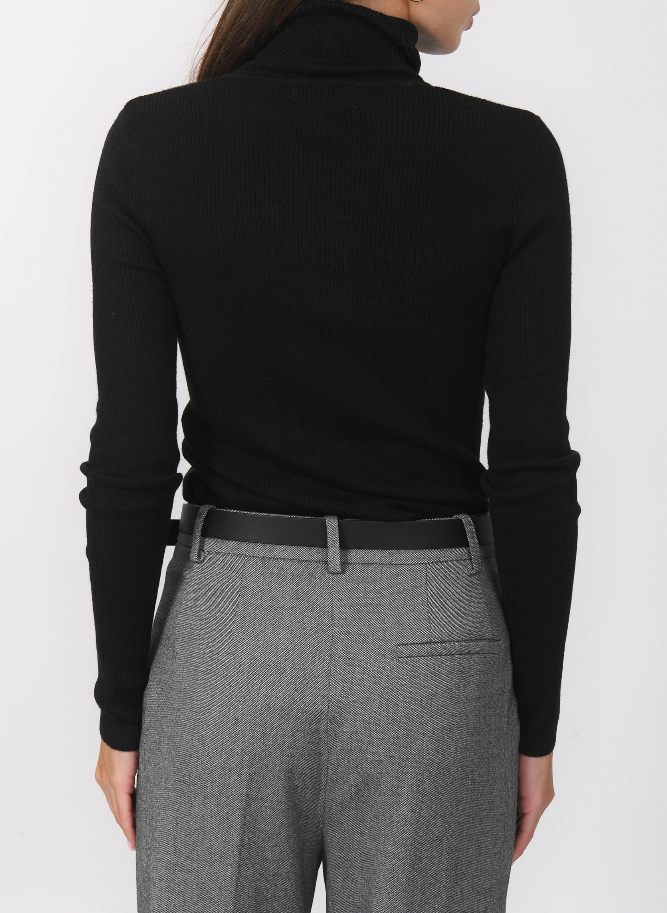 Pull cintré col roulé en laine mélangée KOOKAI Noir