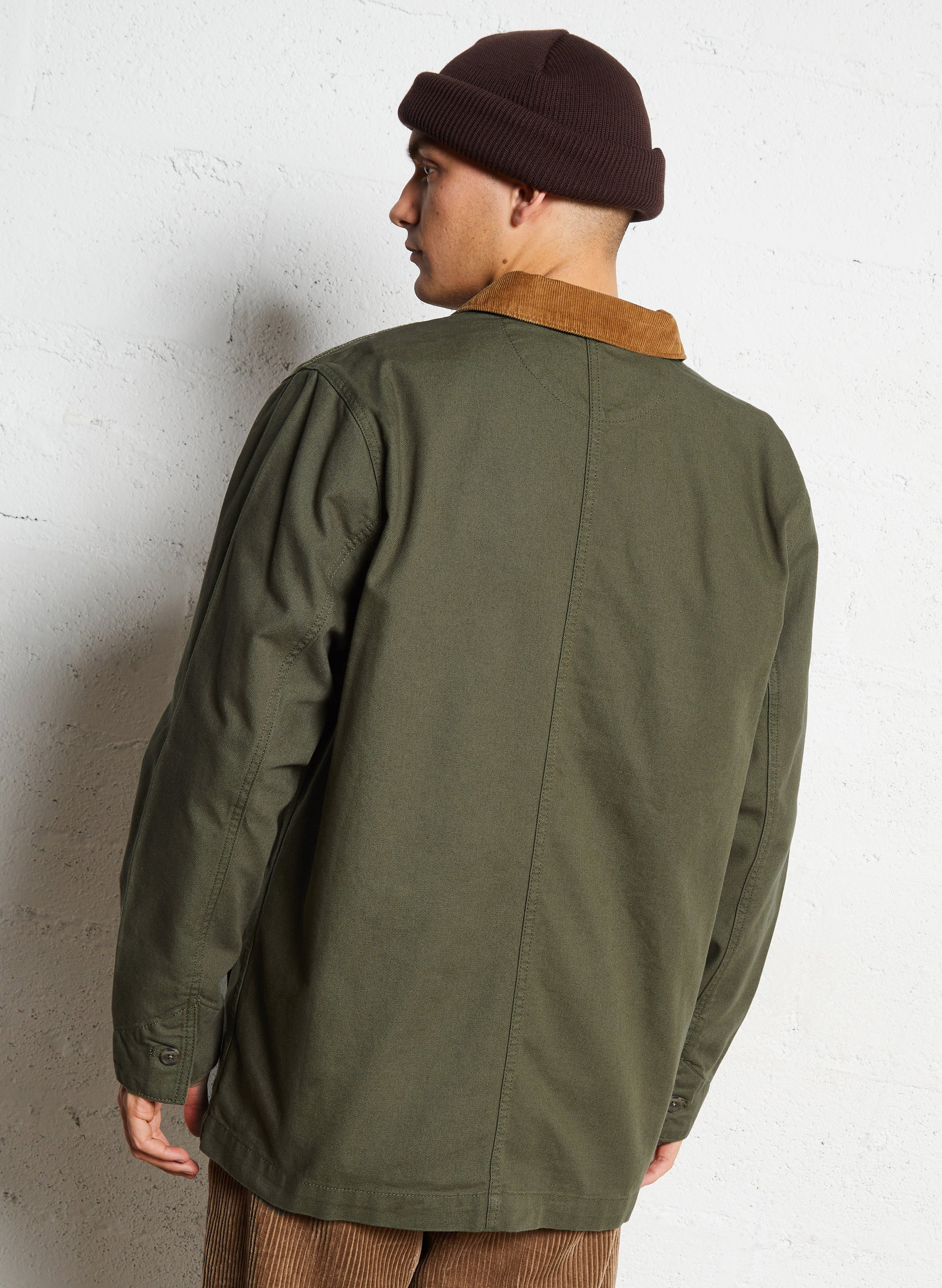 Jacket with classic collar in organic cotton PATAGONIA Green