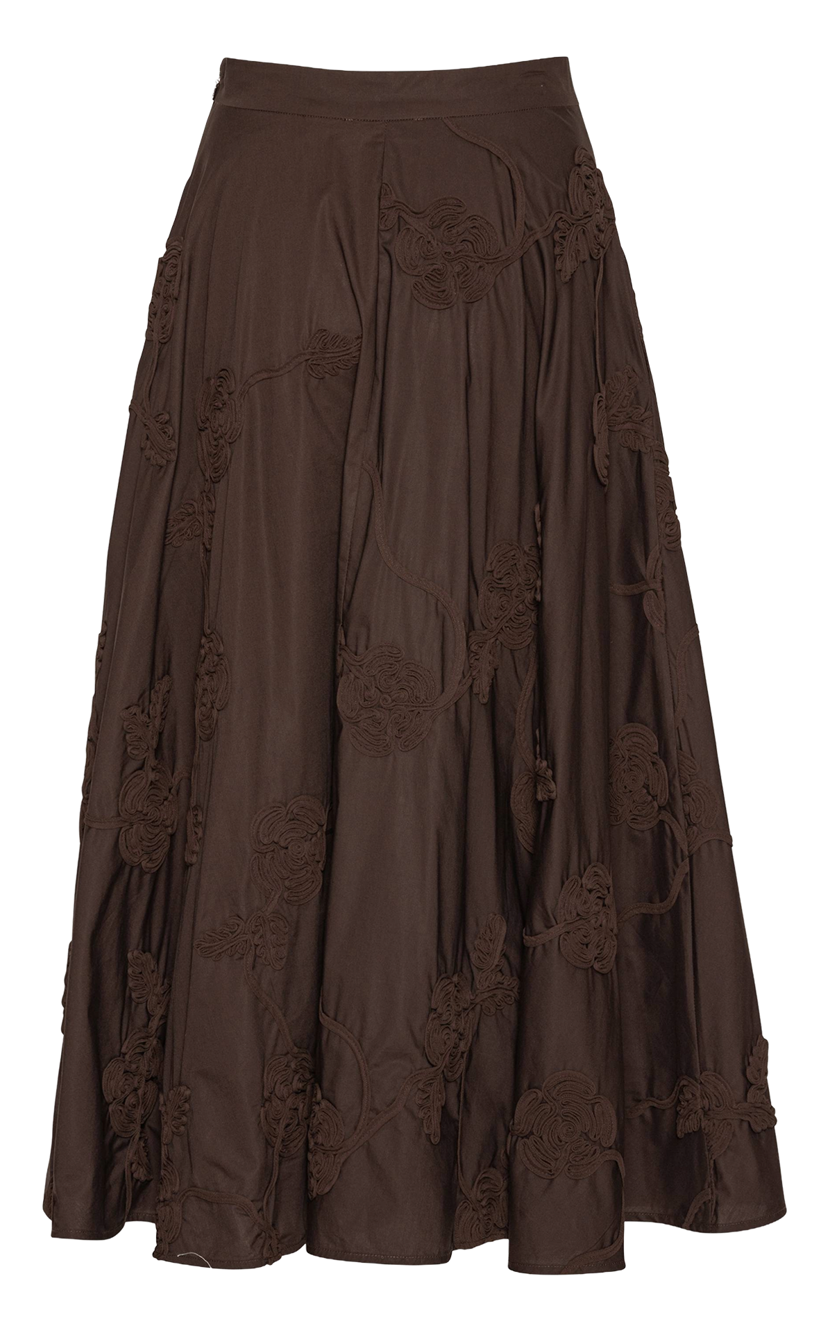 Flared cotton midi skirt ROTATE Brown