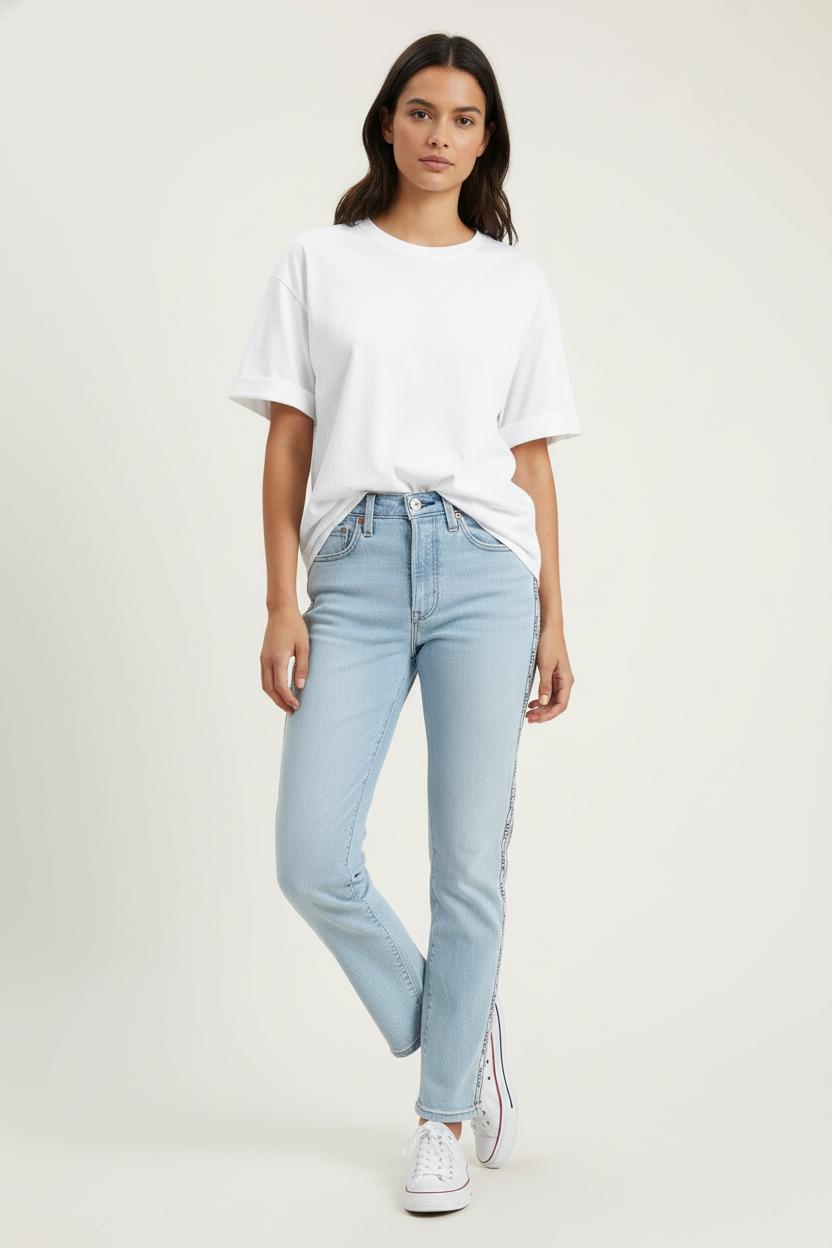 Cropped slim jeans with studs LEVI'S - Seconde main Blue