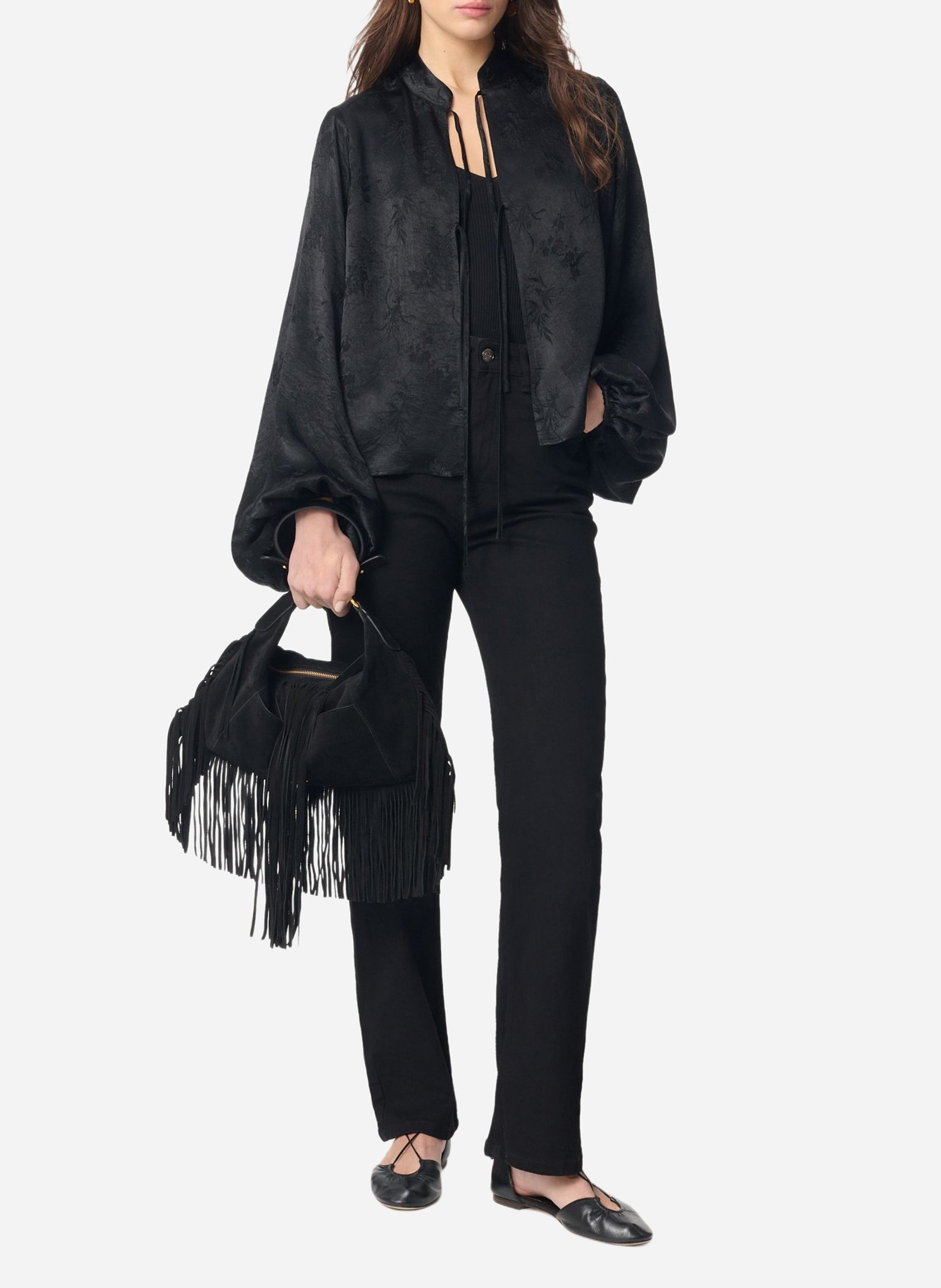 Straight blouse in printed jacquard VANESSA BRUNO Black