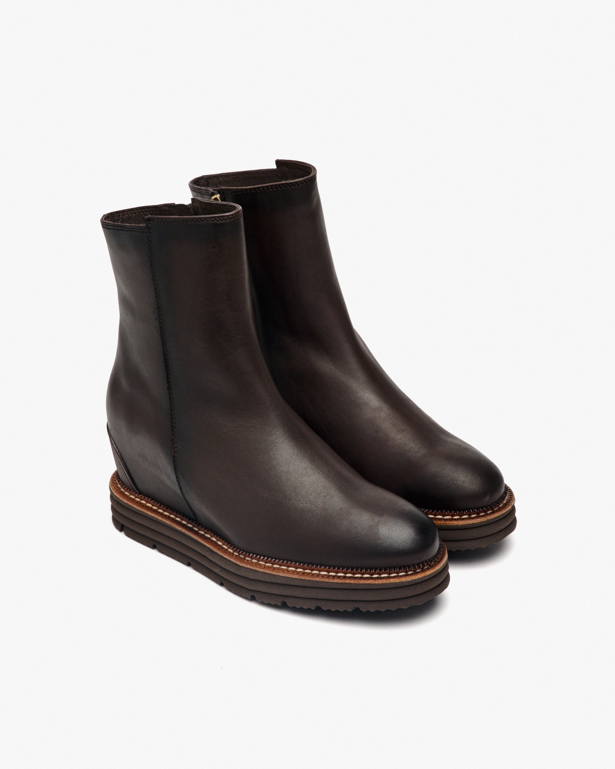 Leather ankle boots. PEDRO MIRALLES Brown