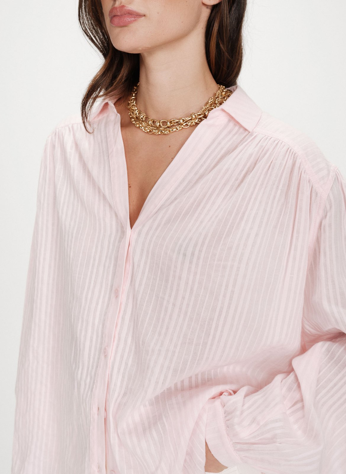 Chemise ample à rayures  GRACE ET MILA Rose