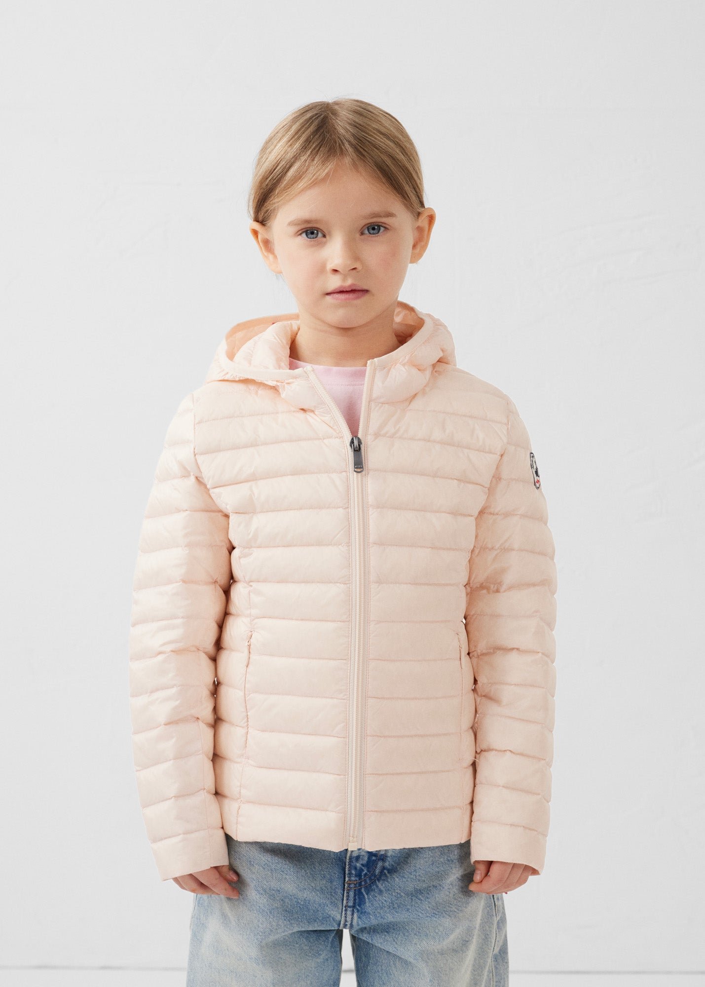 Carla lightweight hooded children's down jacket JOTT Pink