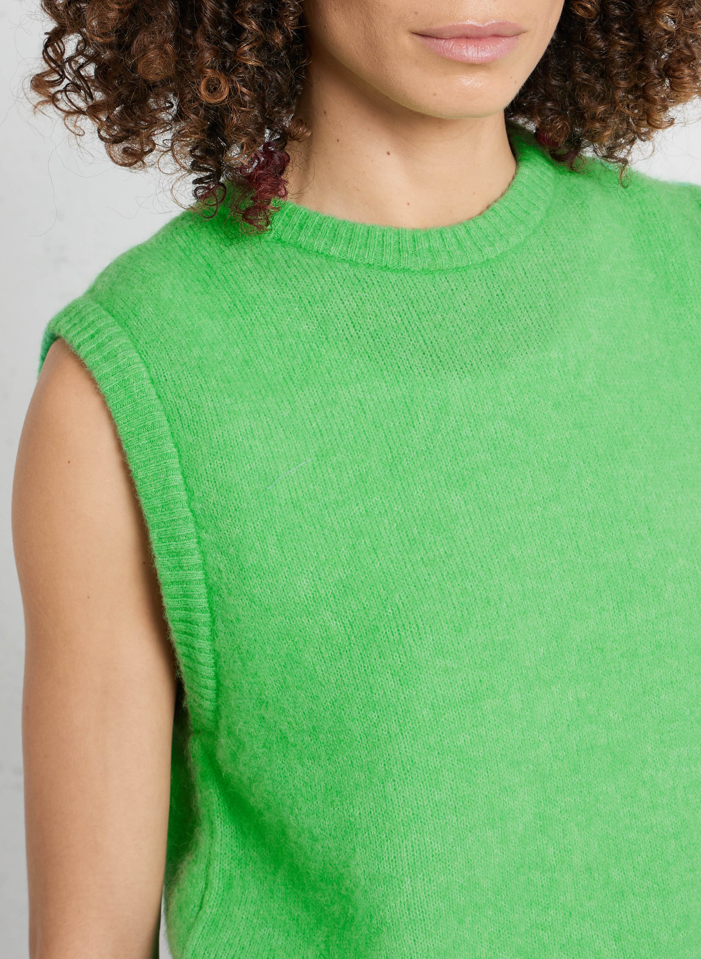 Long wool-blend knit cardigan AMERICAN VINTAGE Green