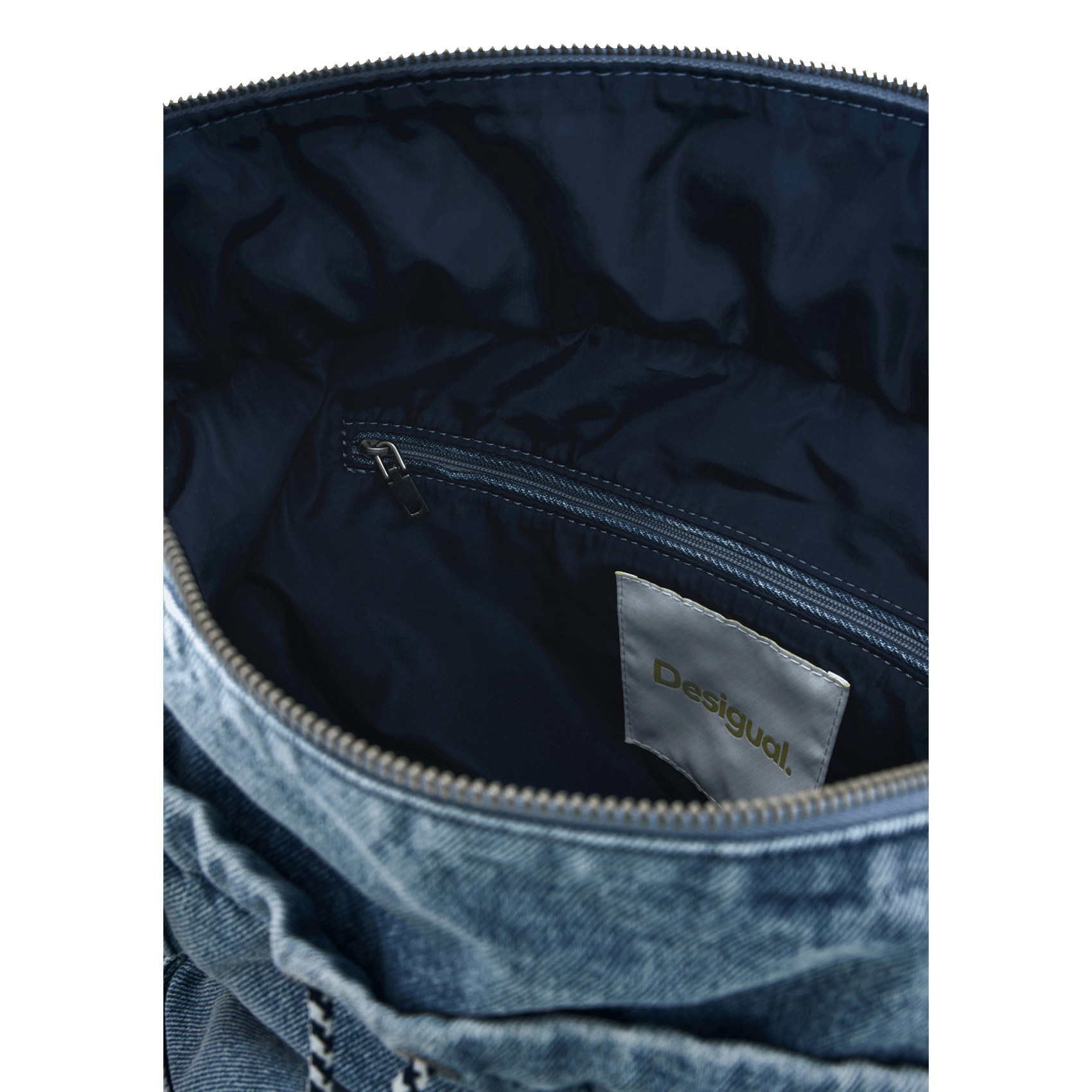 Large denim backpack DESIGUAL Blue