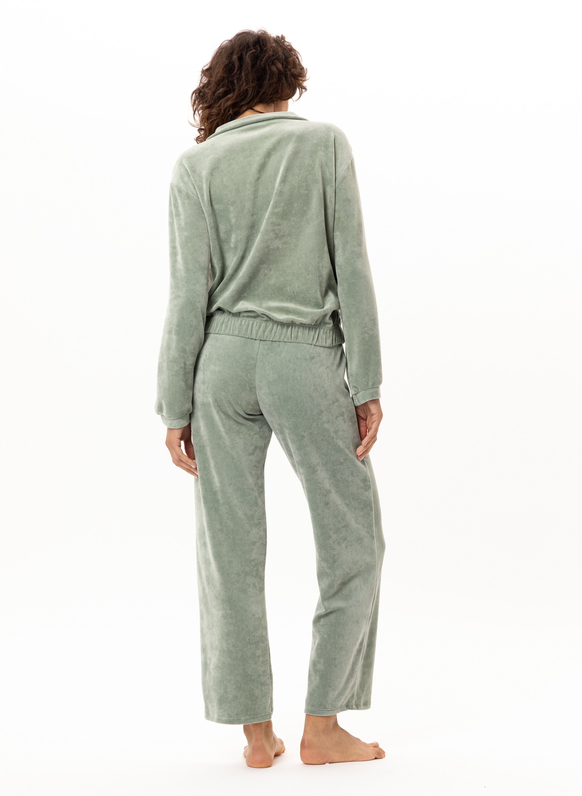 Ensemble homewear zippé en velours LE CHAT Vert