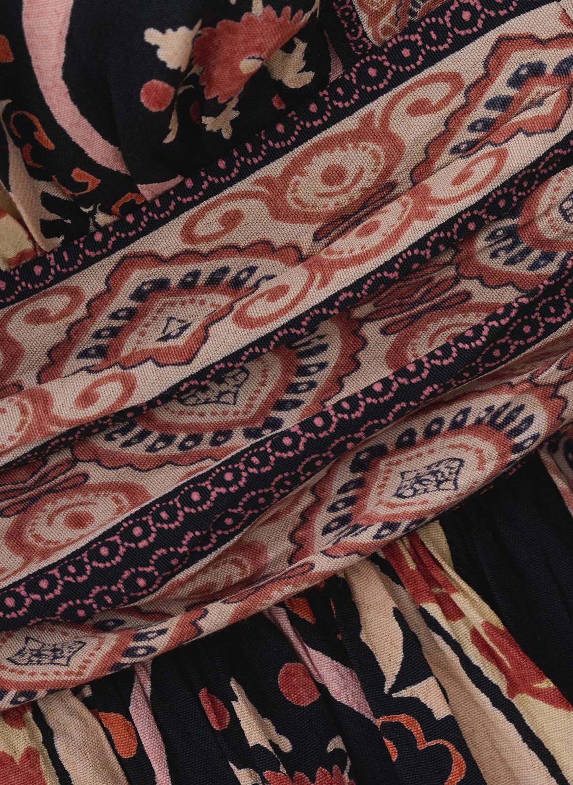 Robe longue ample col V imprimée BA&SH Noir