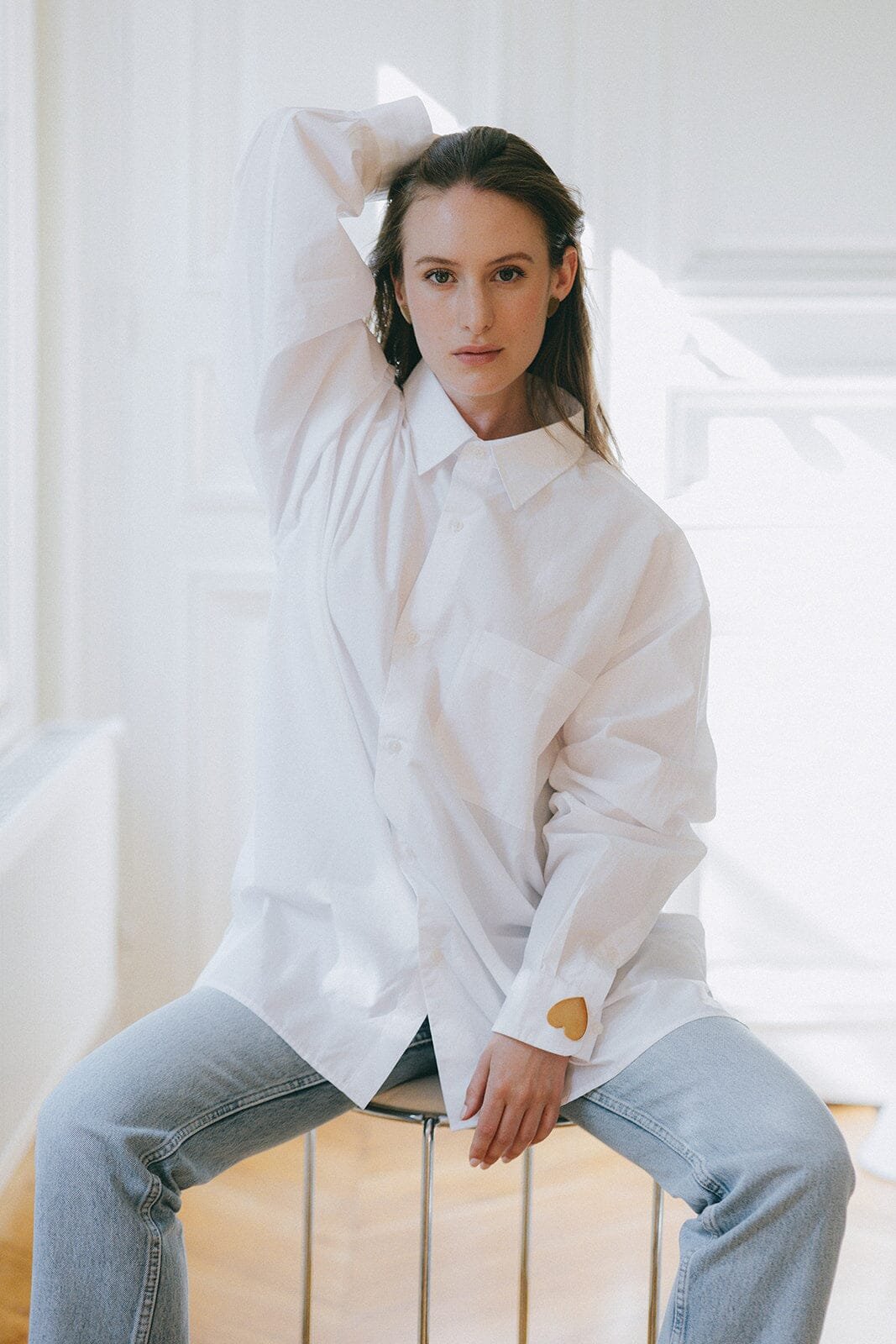 Gold-plated heart brooch Golden