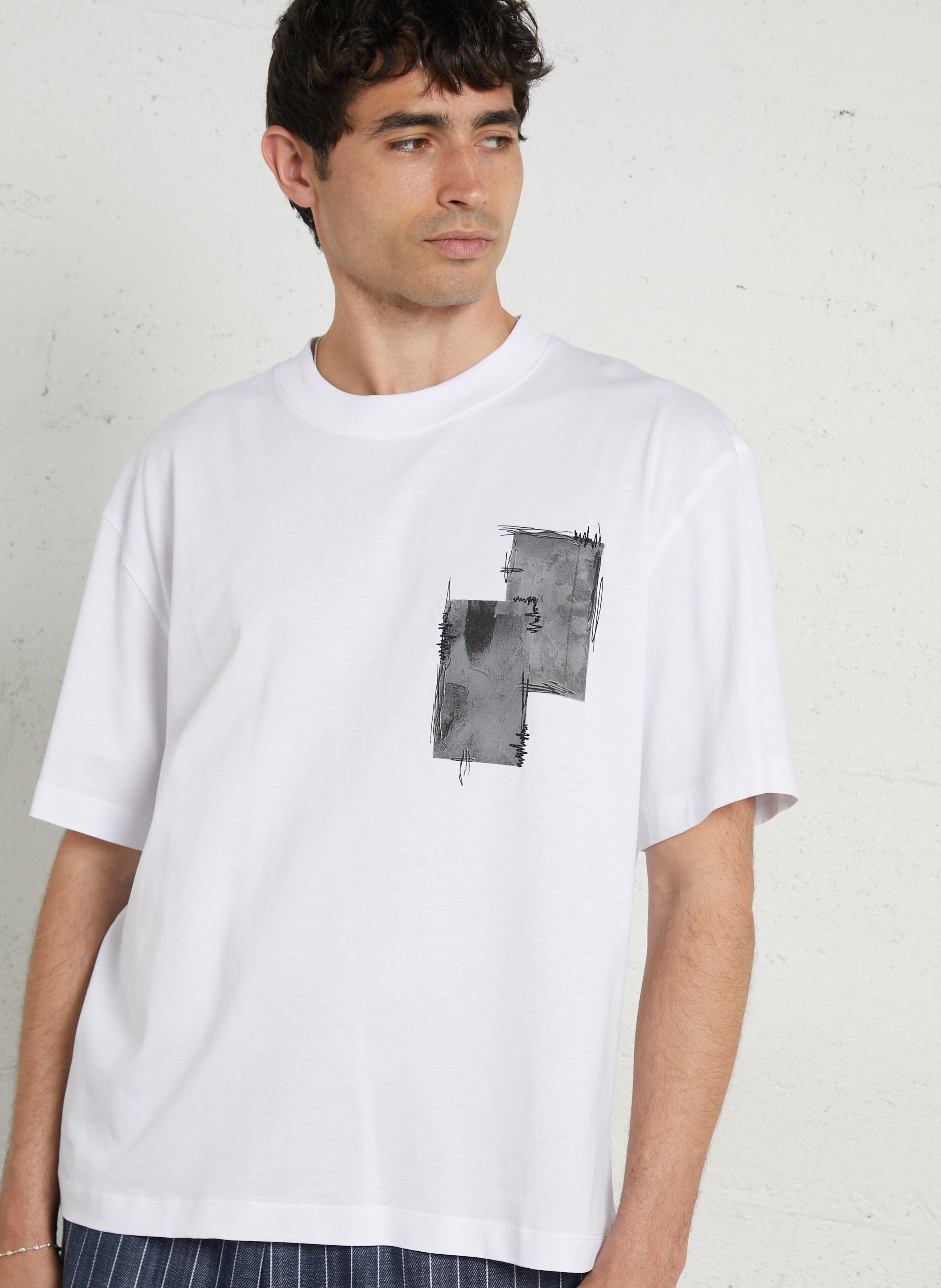 Oversized short-sleeve T-shirt with pattern IMPERIAL White