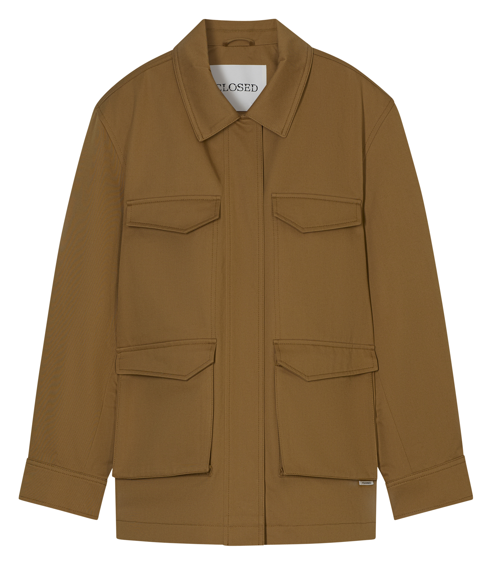 Cotton jacket with classic collar CLOSED Brown