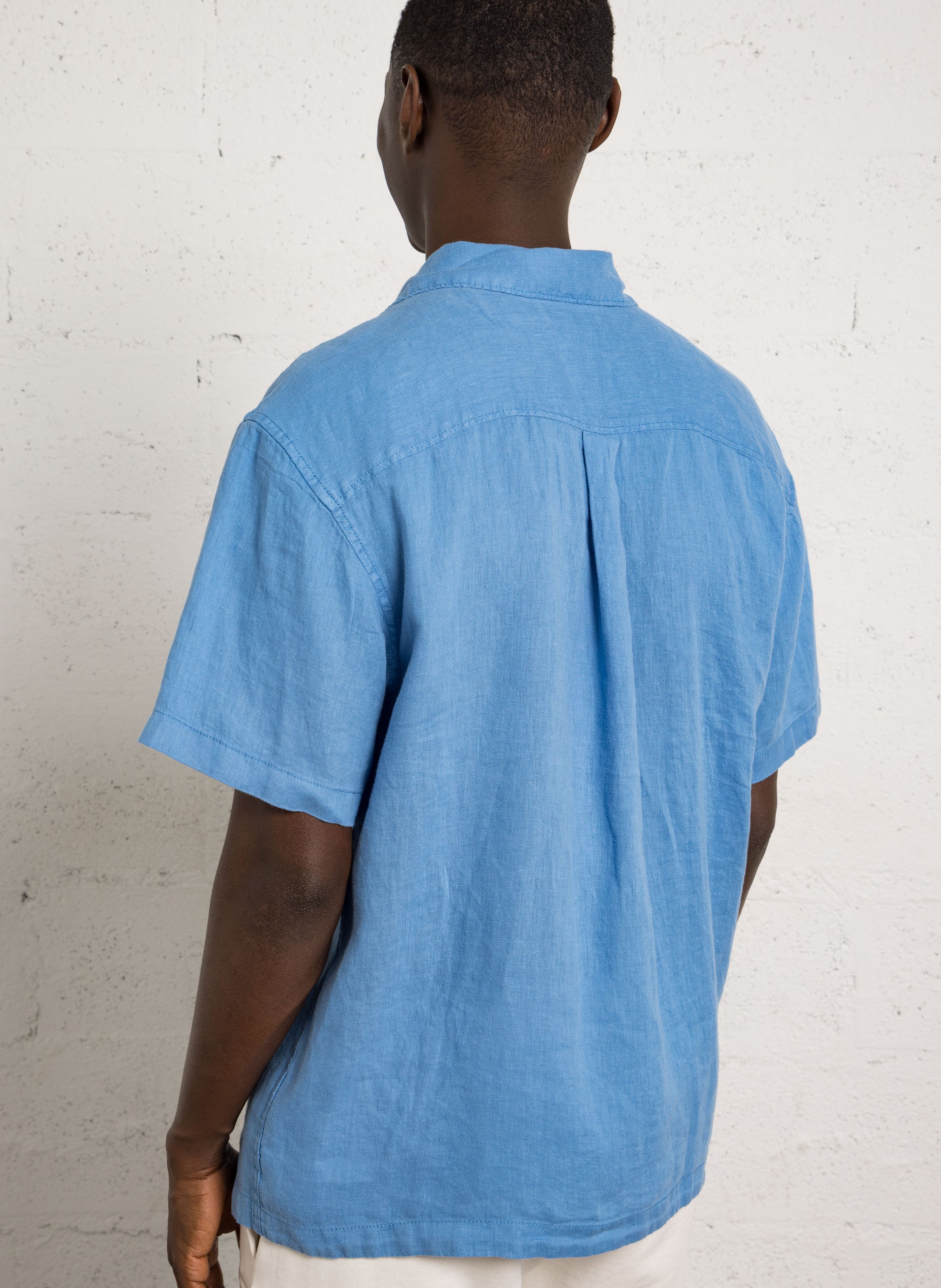 Gerade geschnittenes Leinenhemd NAPAPIJRI Blau