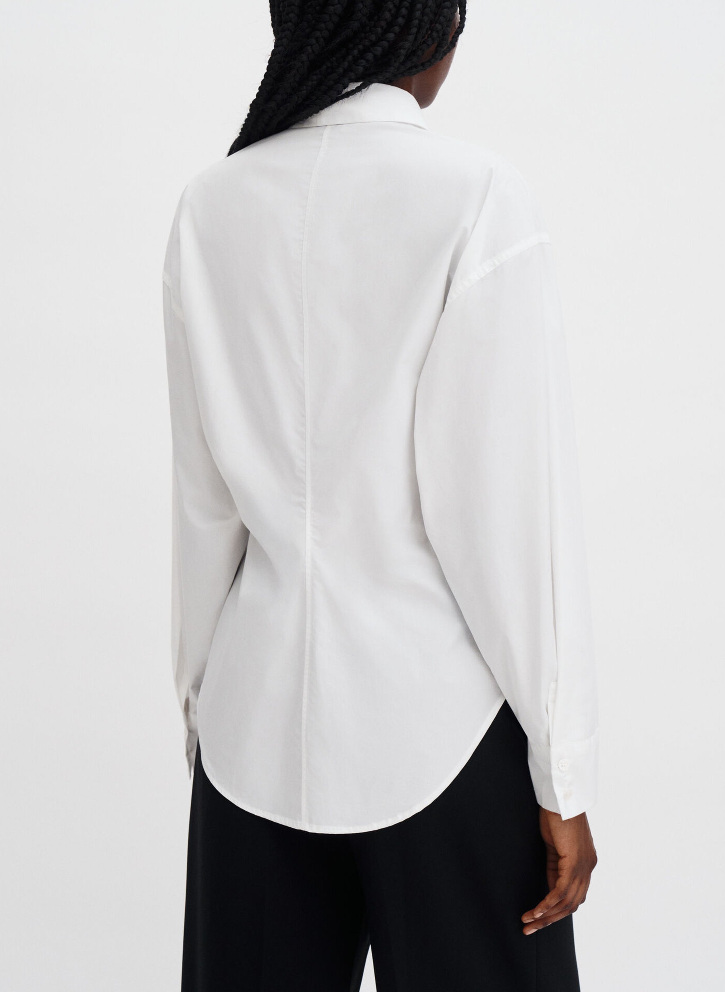 Getailleerde effen knoopblouse FILIPPA K Wit