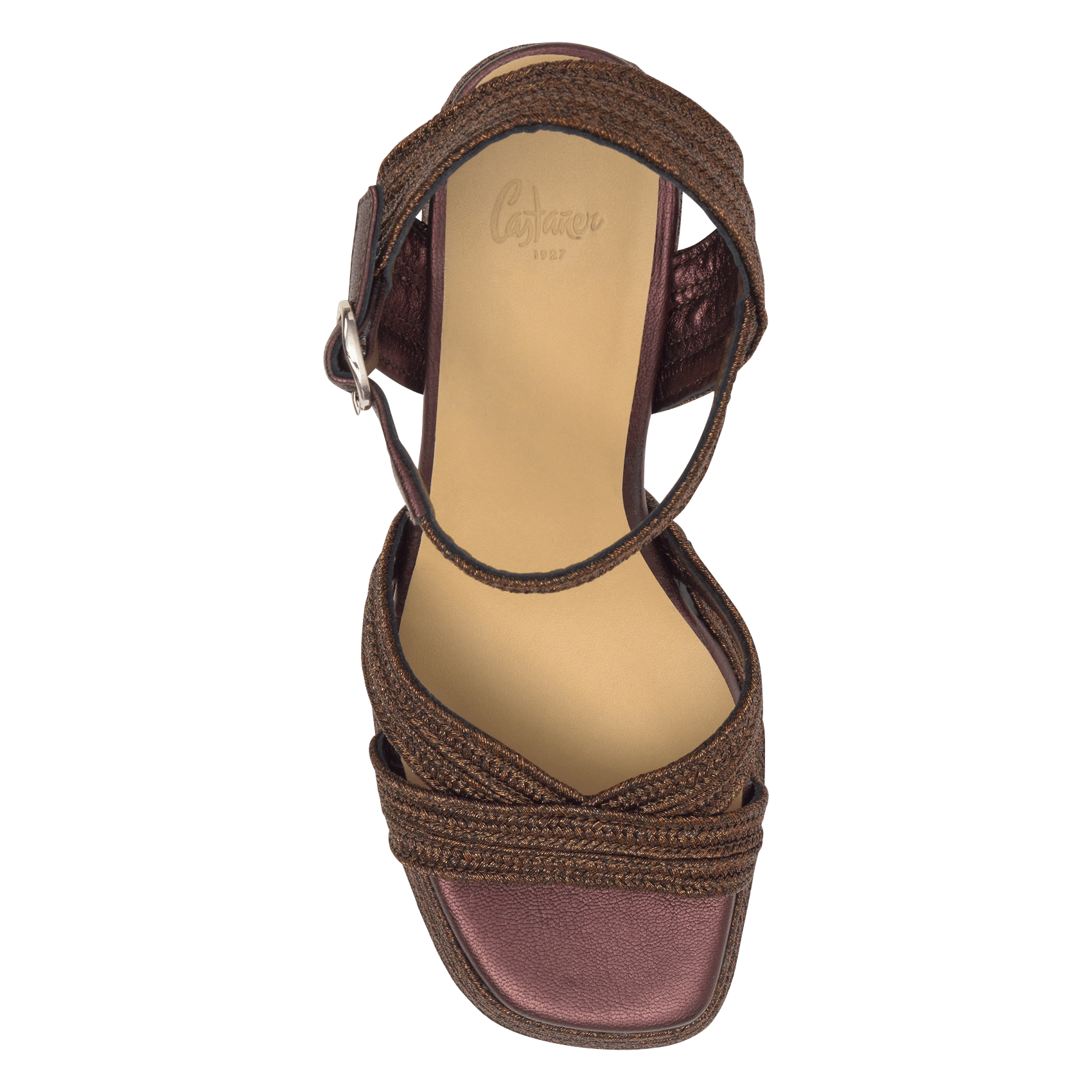 Braided heeled sandals CASTANER Brown