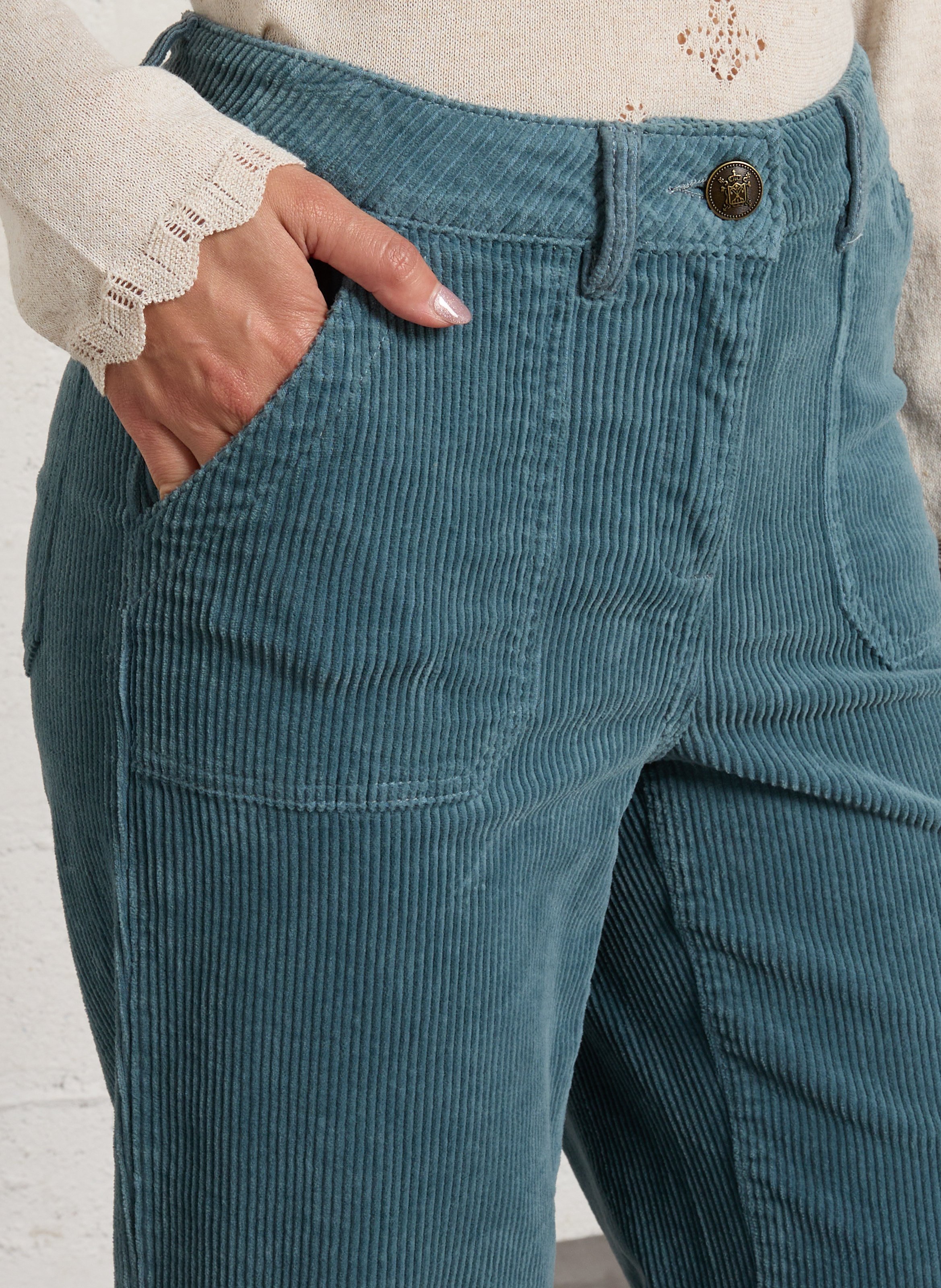 Pantalon droit en coton mélangé MAISON 123 Bleu