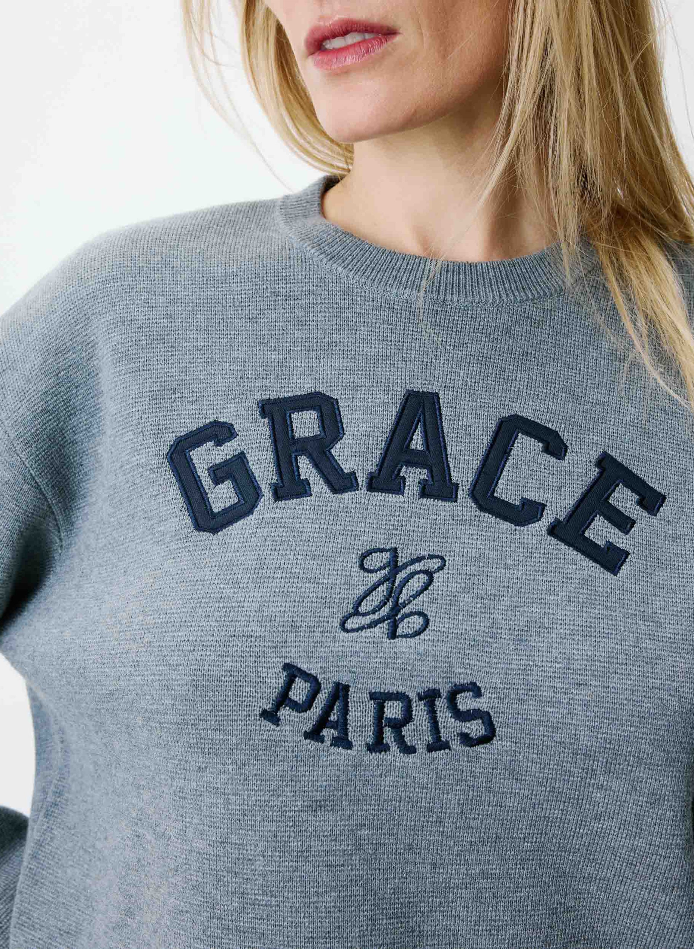 Pull ample col rond | Argent GRACE ET MILA Femme