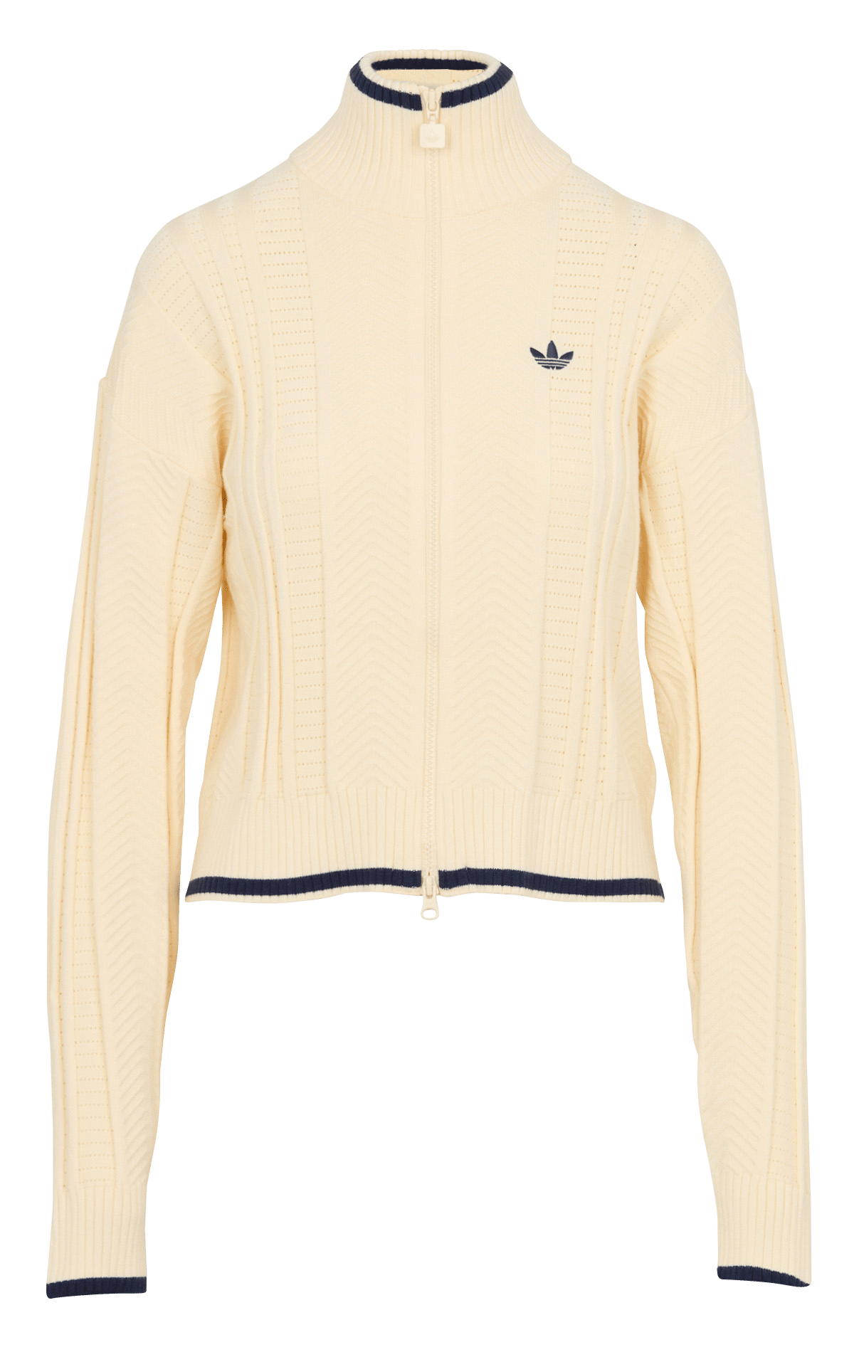 High-neck zipped cardigan ADIDAS White